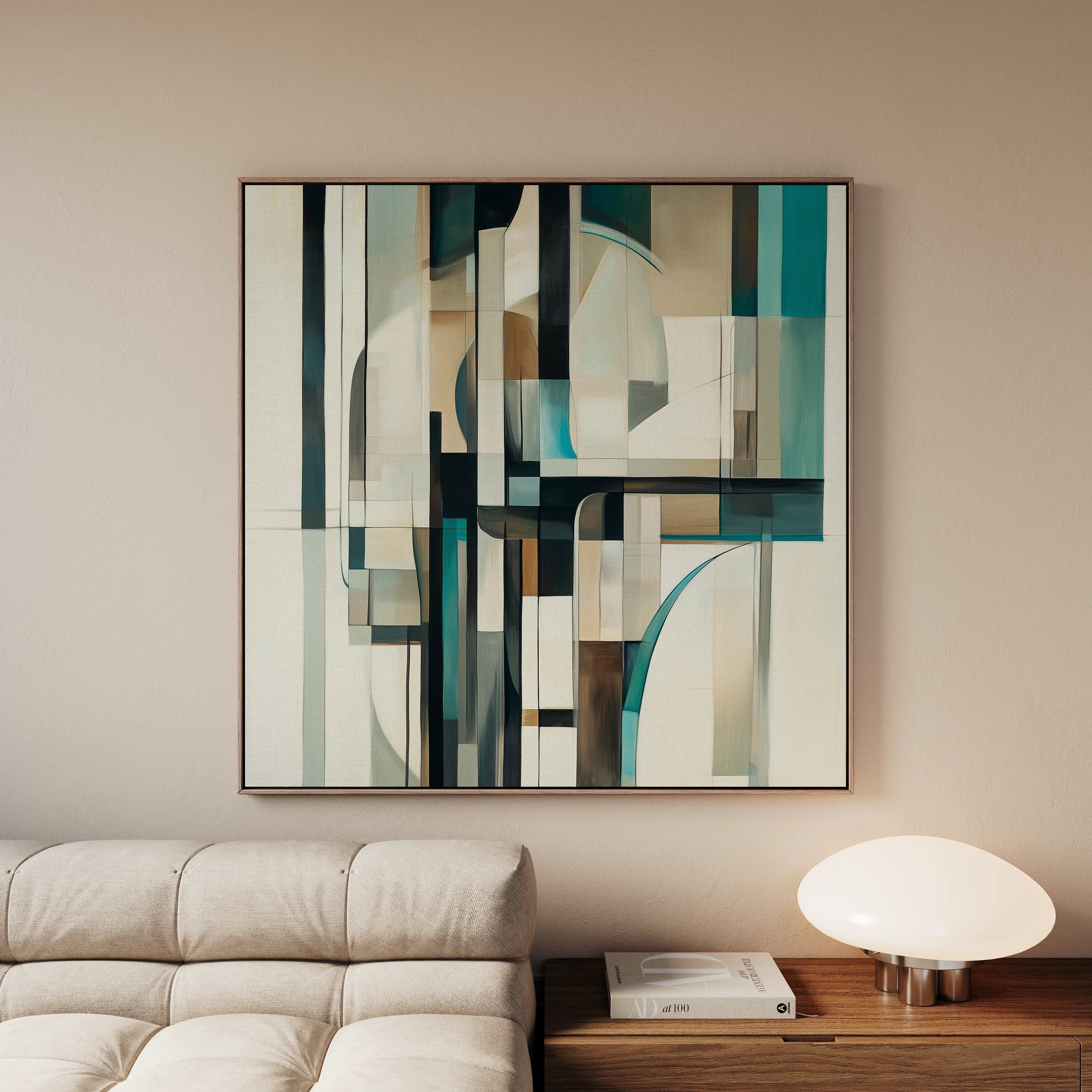 Abstract 899 Canvas Art 16" x 16" / 40 x 40 cm / Black
