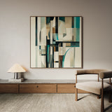Abstract 899 Canvas Art 16" x 16" / 40 x 40 cm / Black