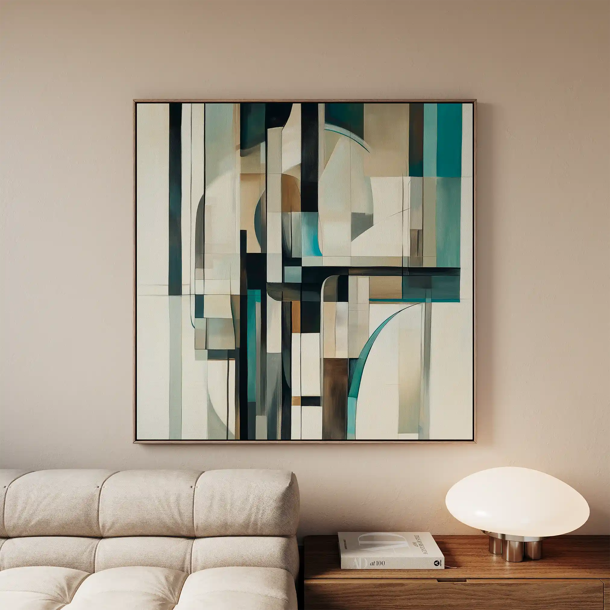 Abstract 899 Canvas Art 16" x 16" / 40 x 40 cm / Black