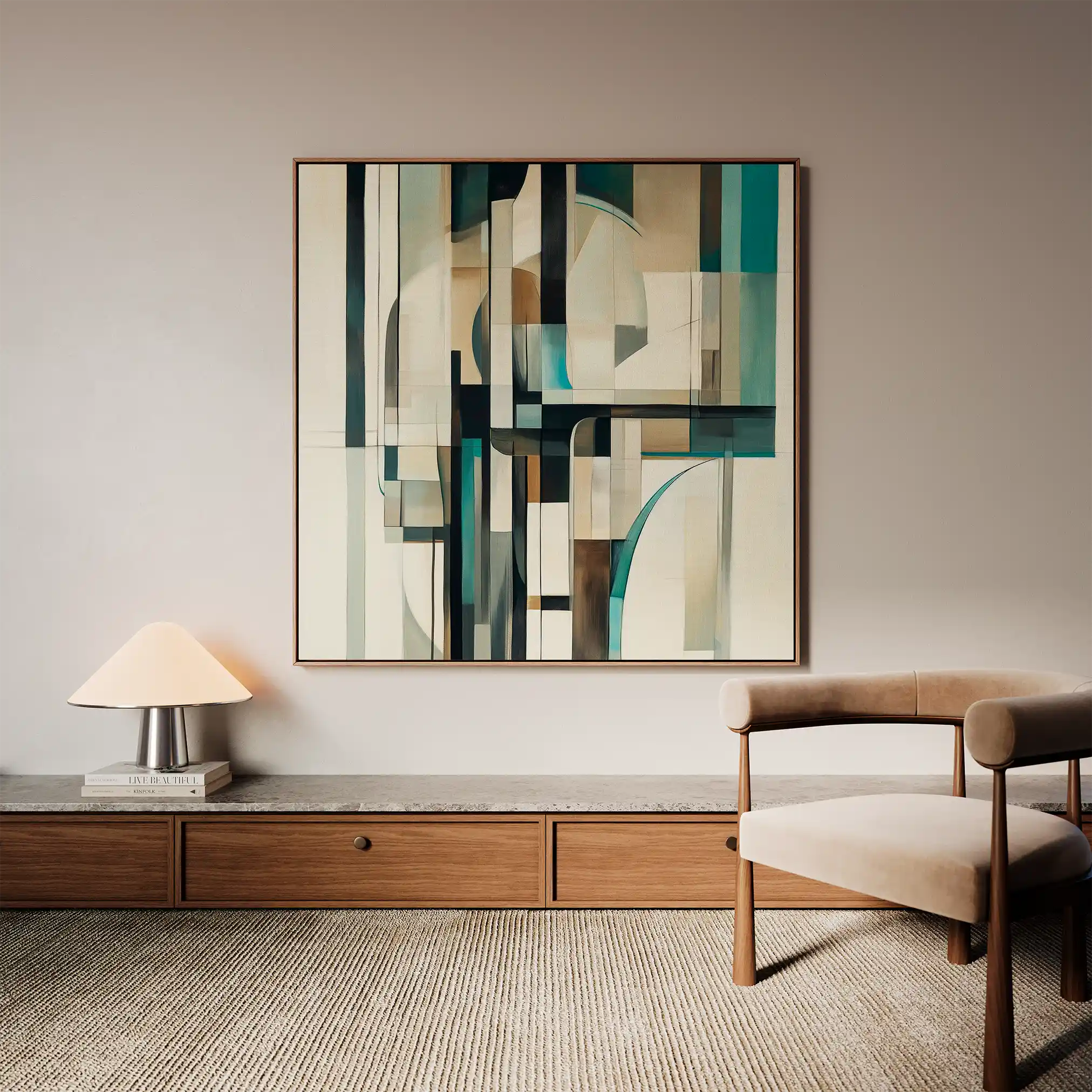 Abstract 899 Canvas Art 16" x 16" / 40 x 40 cm / Black