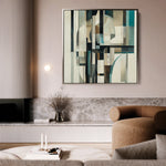Abstract 899 Canvas Art 16" x 16" / 40 x 40 cm / Black