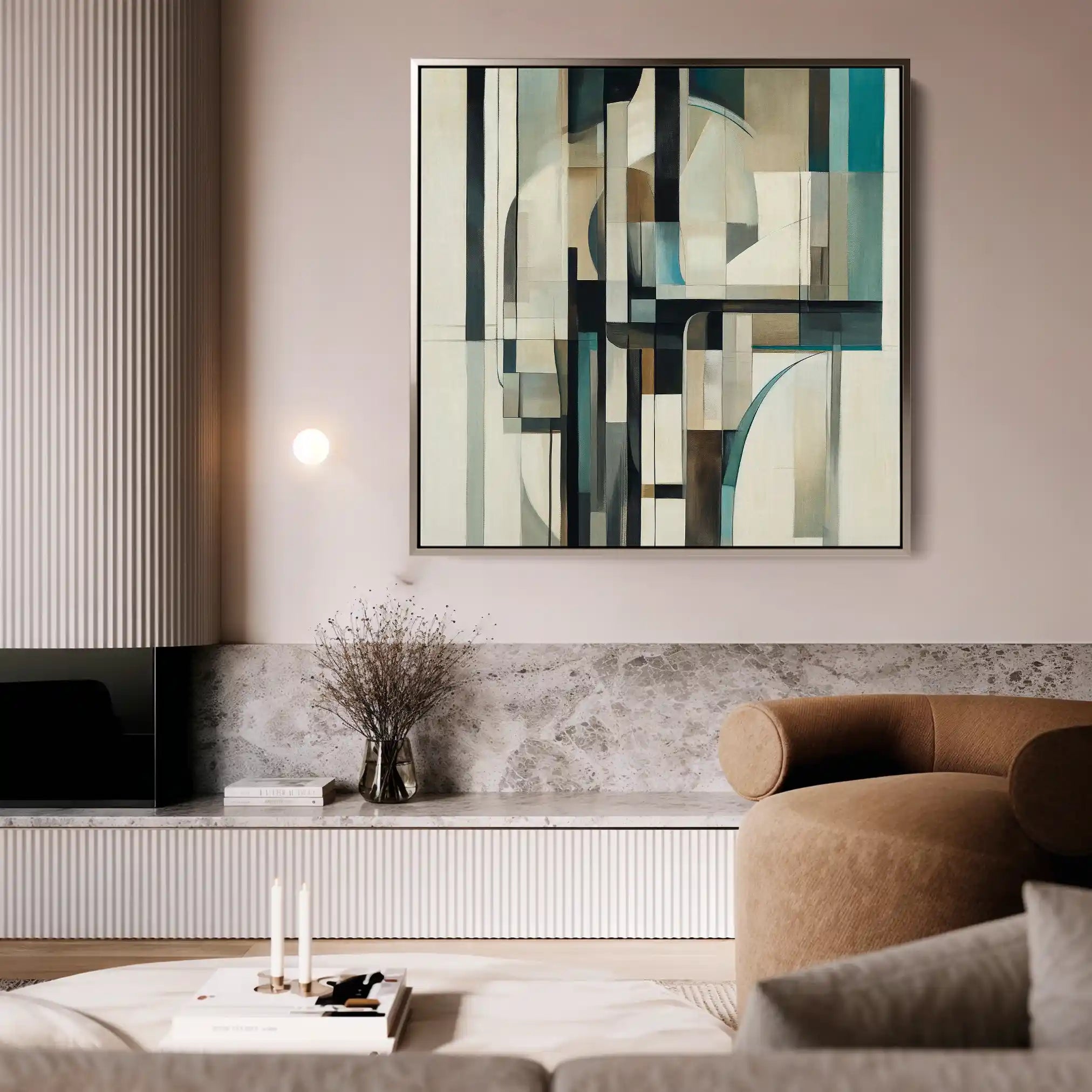 Abstract 899 Canvas Art 16" x 16" / 40 x 40 cm / Black
