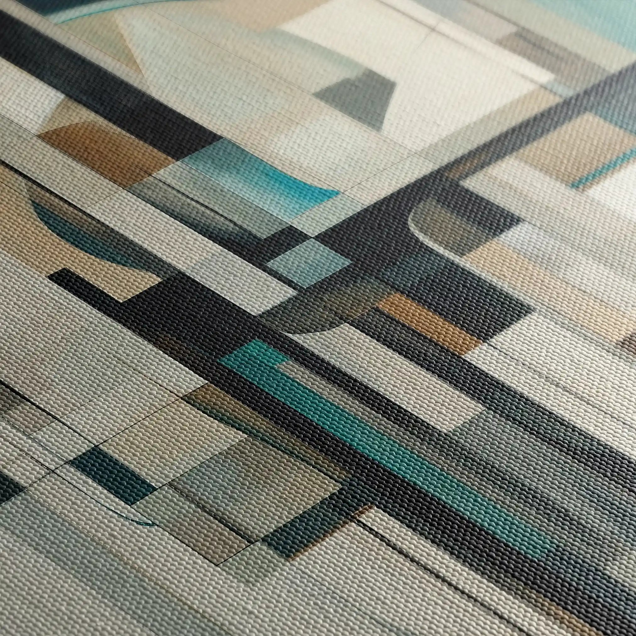 Abstract 899 Canvas Art 16" x 16" / 40 x 40 cm / Black