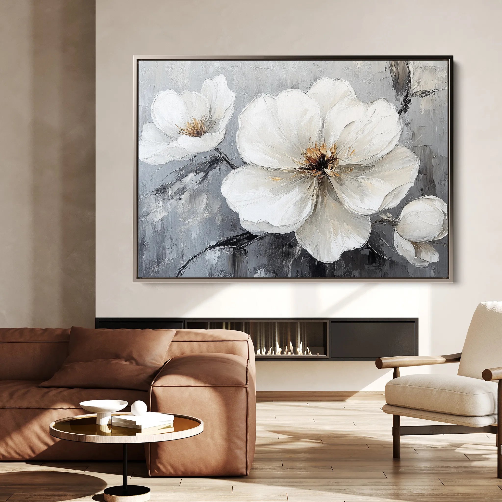 Floral 899 Canvas Art 18" x 24" / 45 x 60 cm / Black