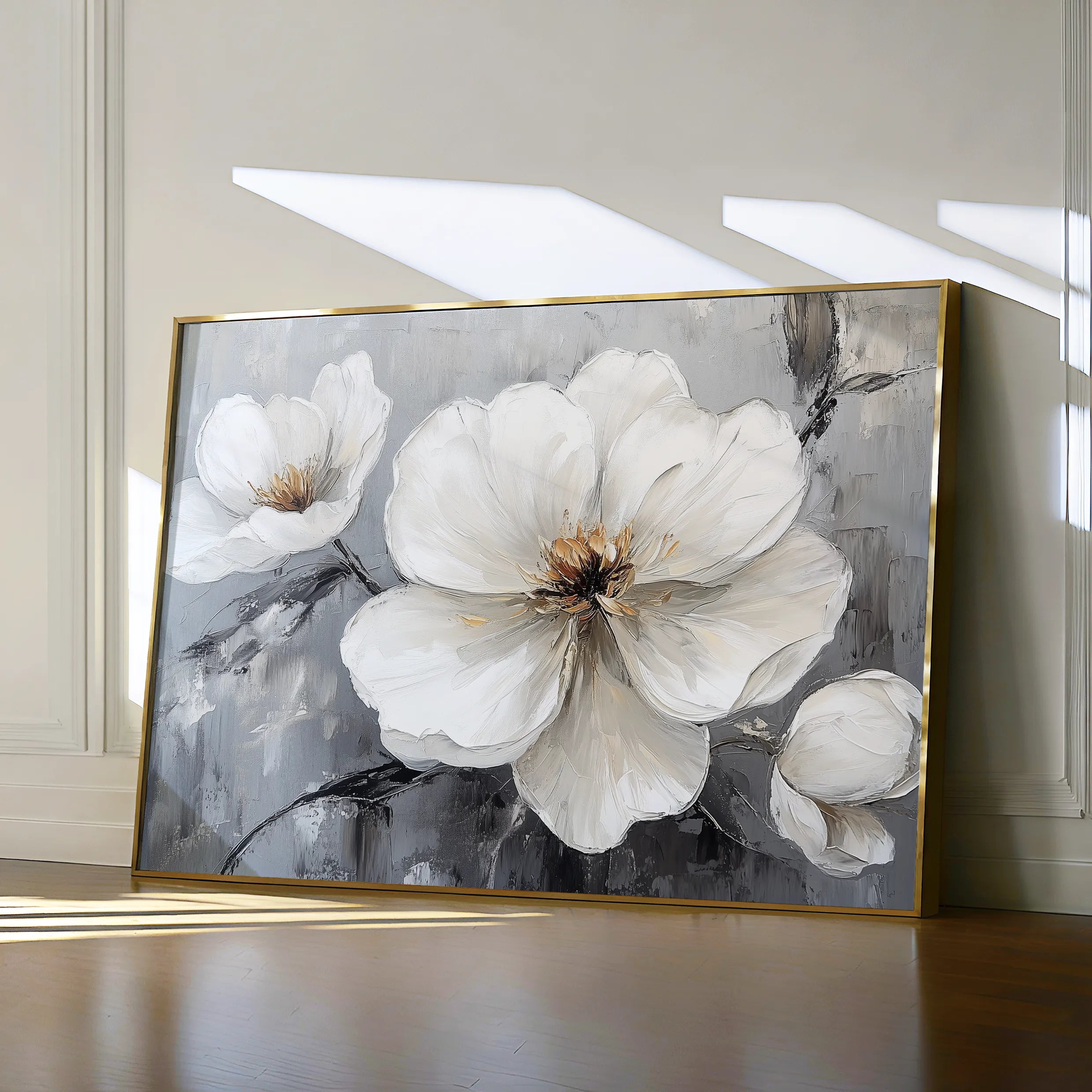 Floral 899 Canvas Art 18" x 24" / 45 x 60 cm / Black