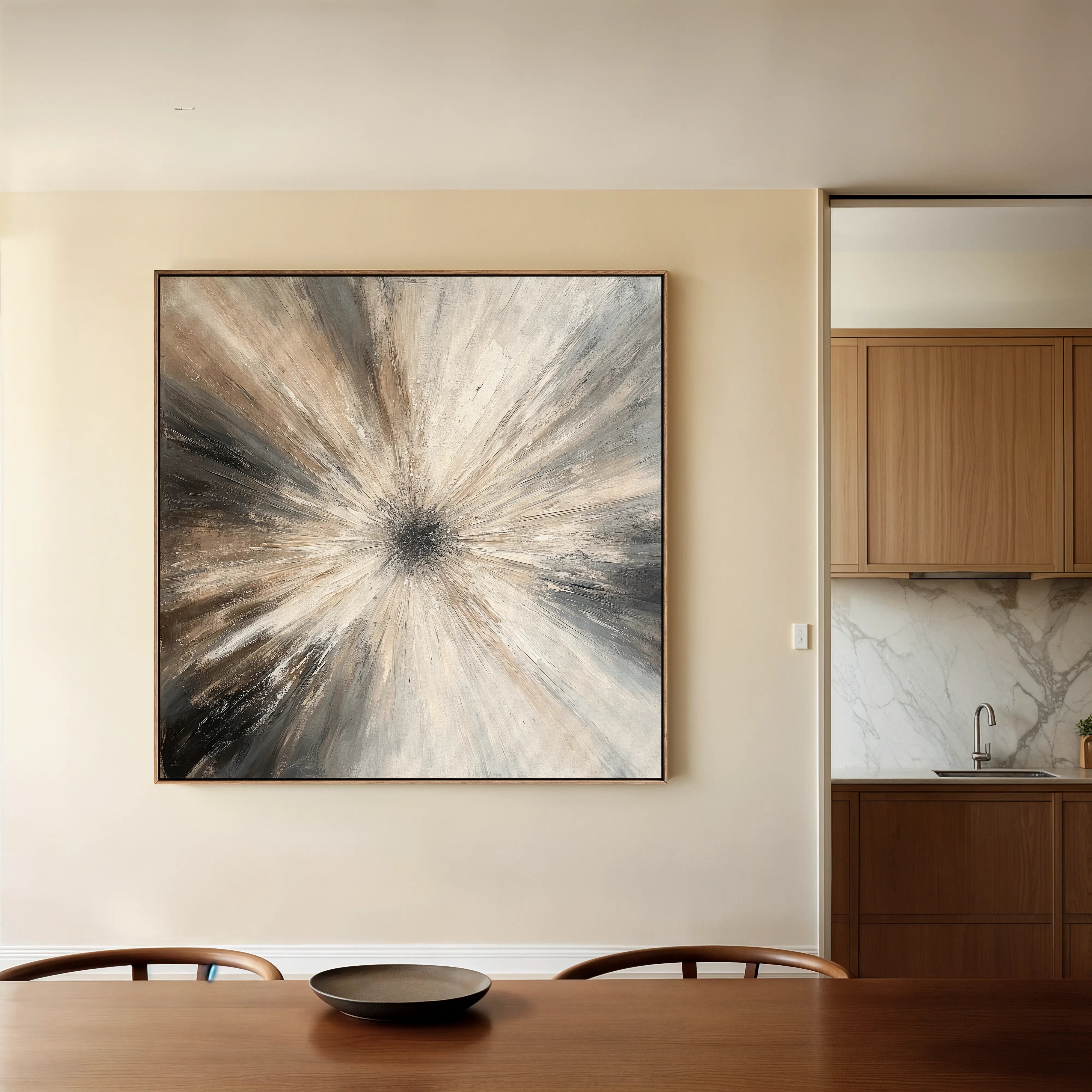 Abstract 900 Canvas Art 16" x 16" / 40 x 40 cm / Black