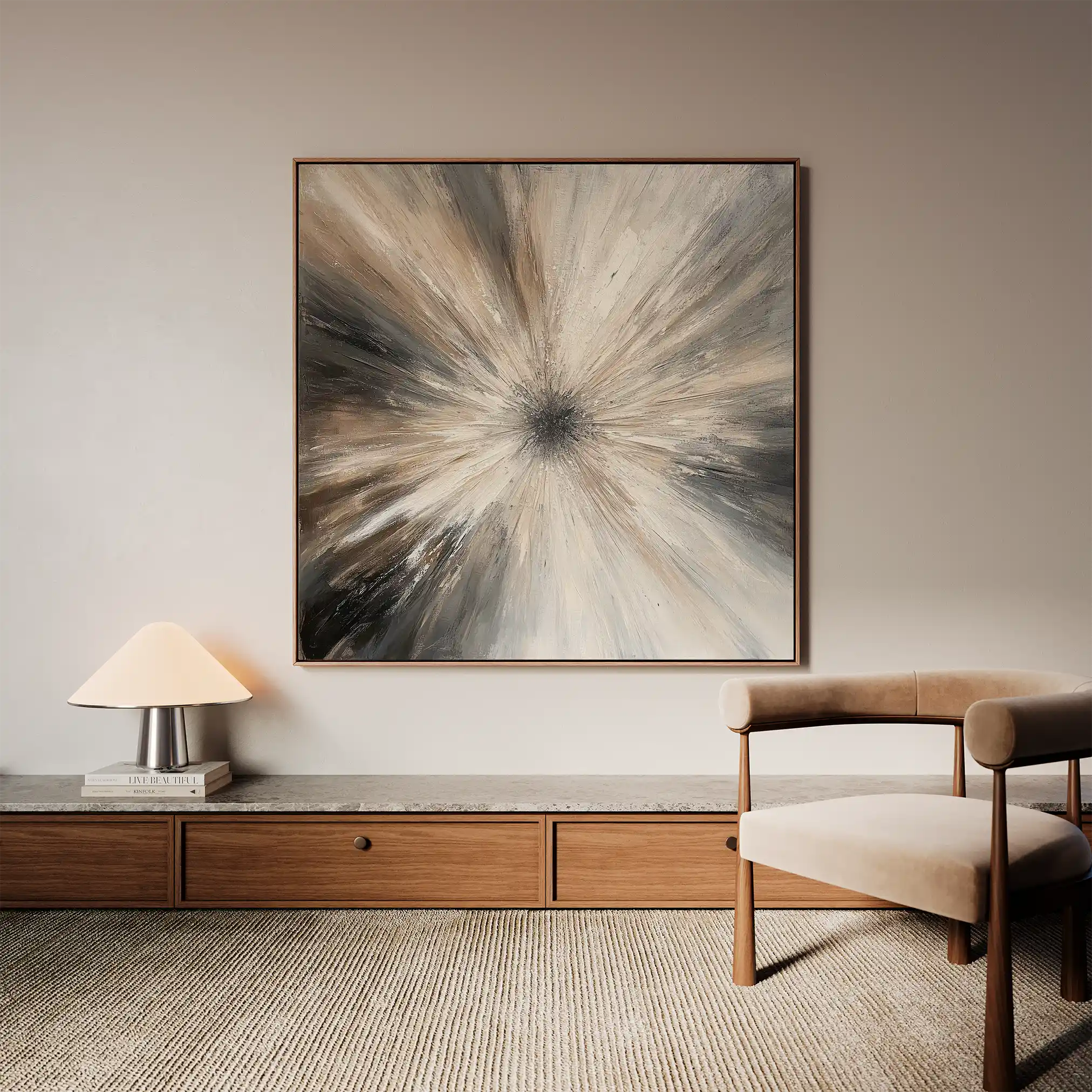 Abstract 900 Canvas Art 16" x 16" / 40 x 40 cm / Black