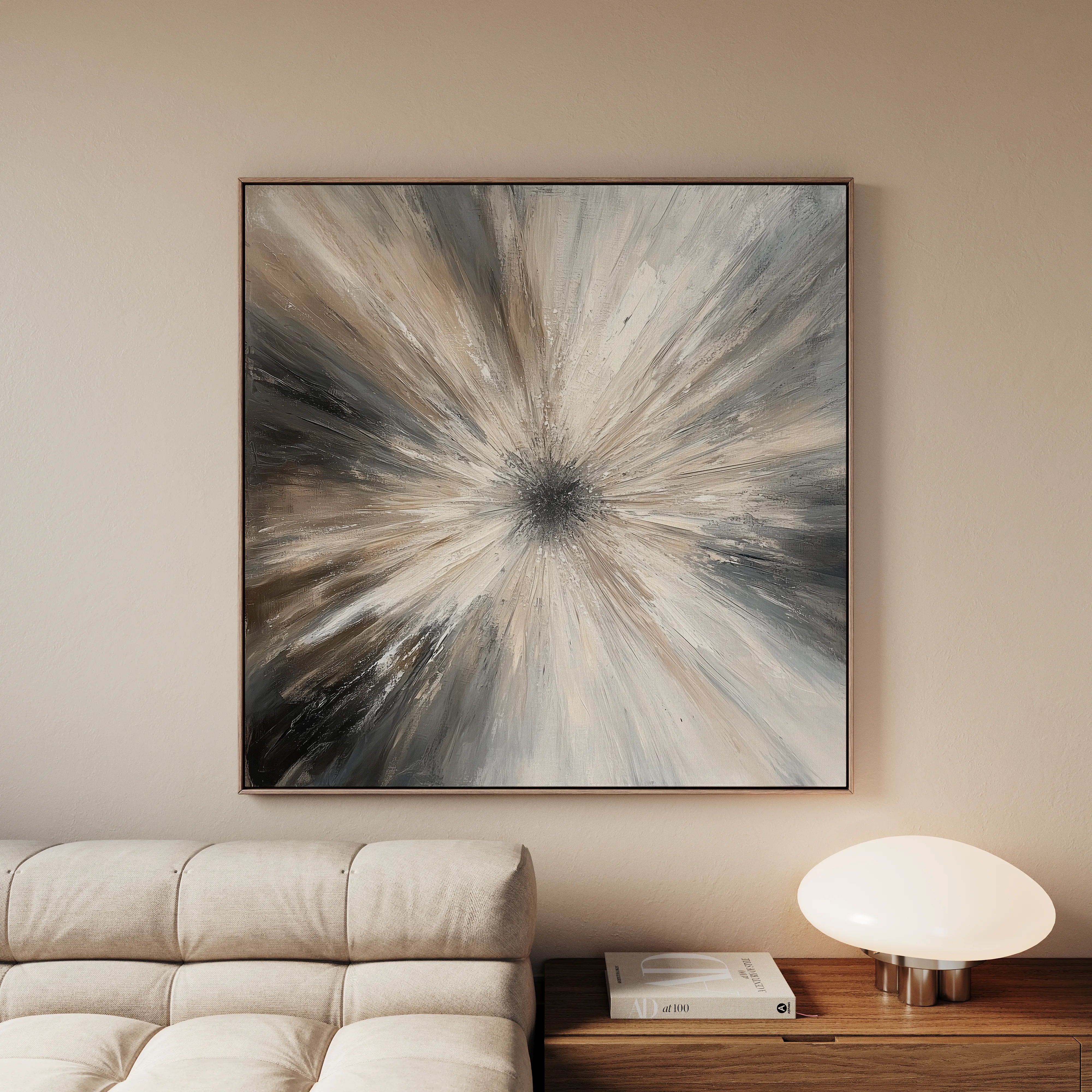 Abstract 900 Canvas Art 16" x 16" / 40 x 40 cm / Black
