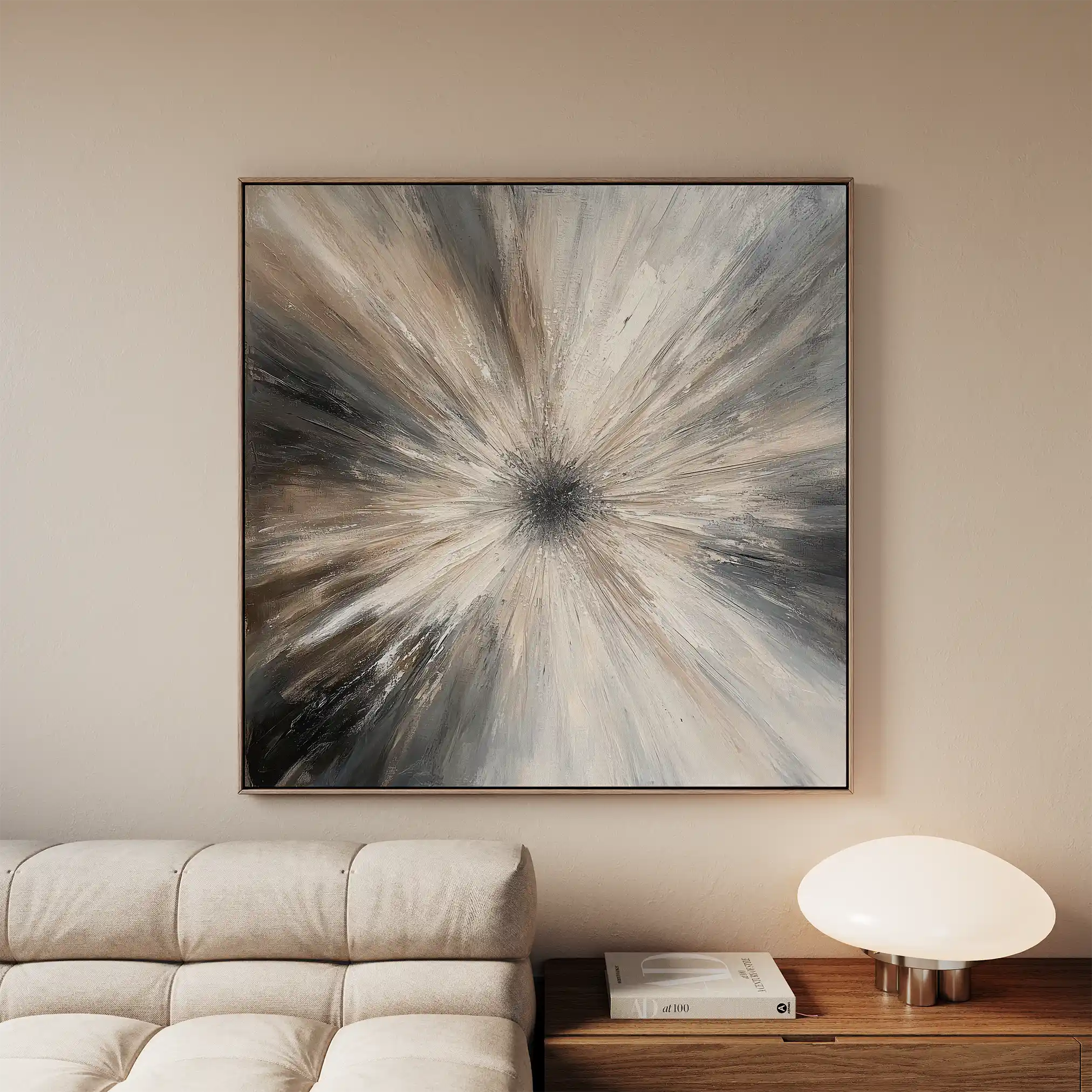 Abstract 900 Canvas Art 16" x 16" / 40 x 40 cm / Black