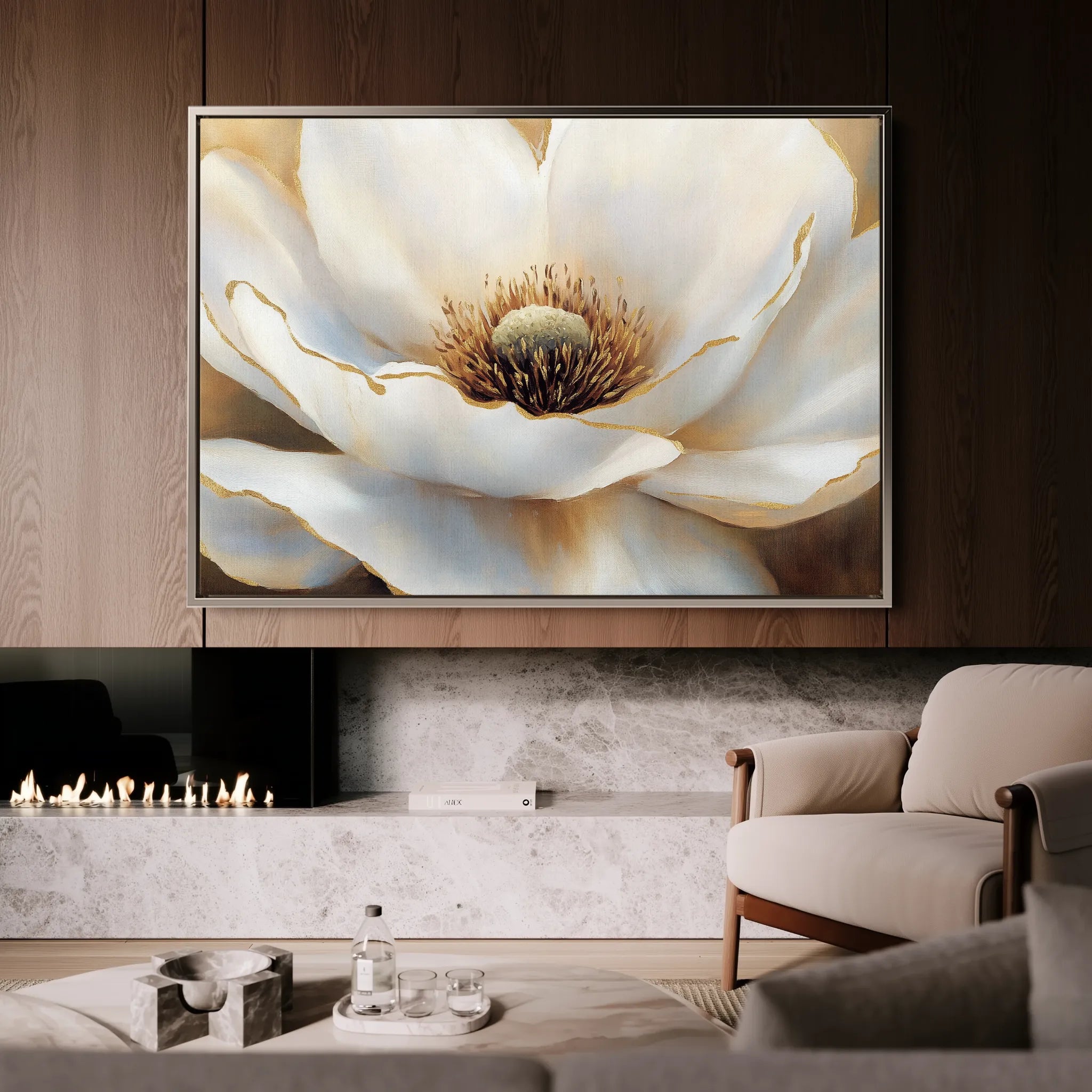 Floral 901 Canvas Art 18" x 24" / 45 x 60 cm / Black