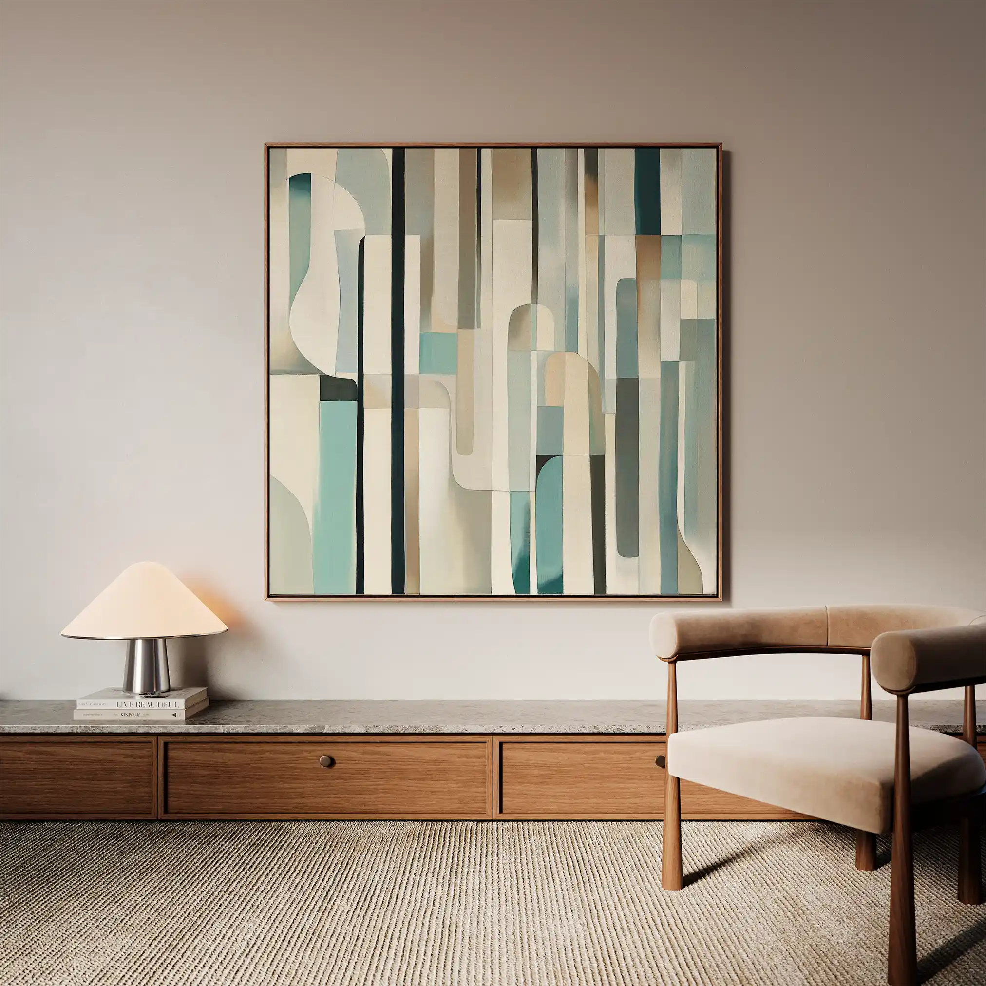 Abstract 902 Canvas Art 16" x 16" / 40 x 40 cm / Black