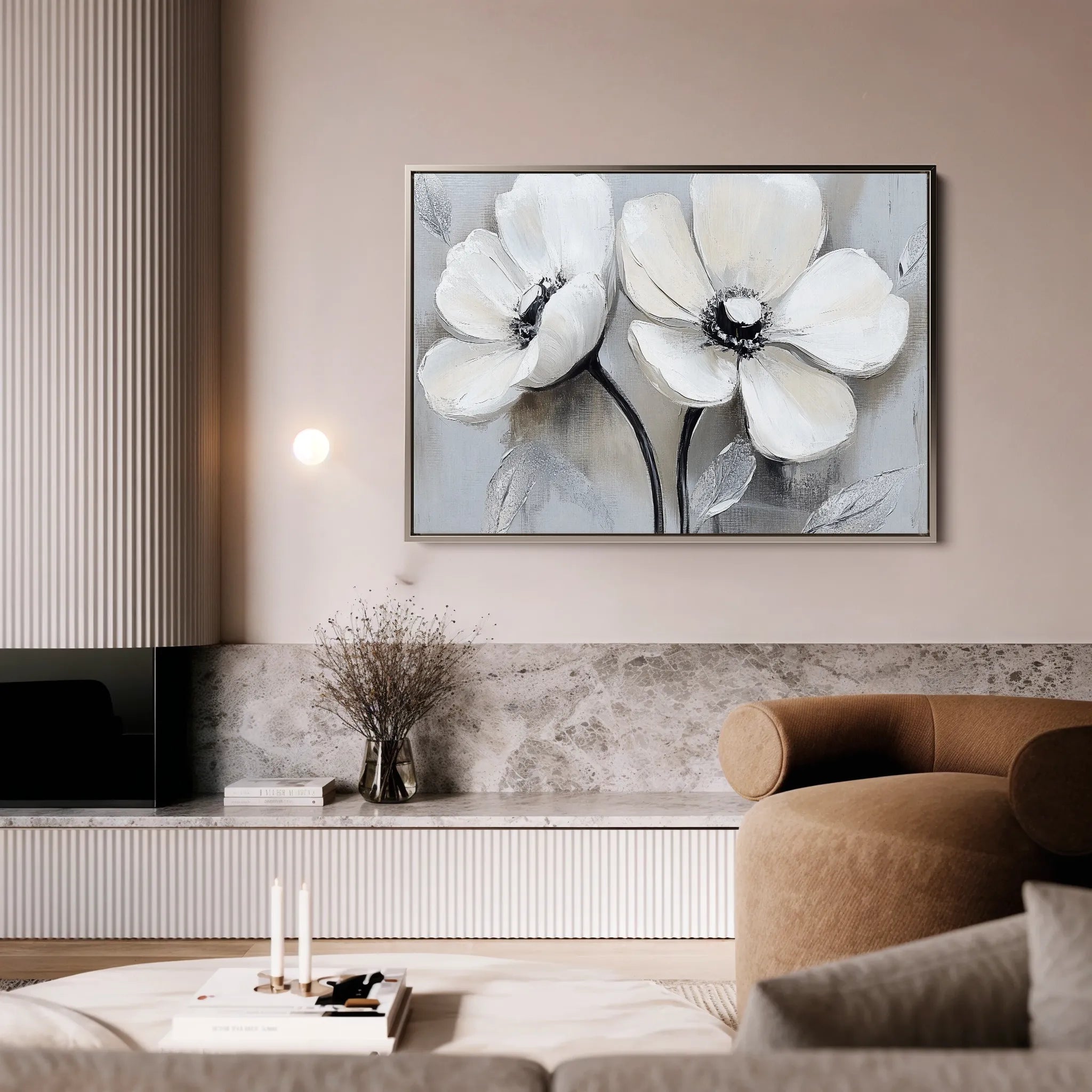 Floral 902 Canvas Art 18" x 24" / 45 x 60 cm / Black