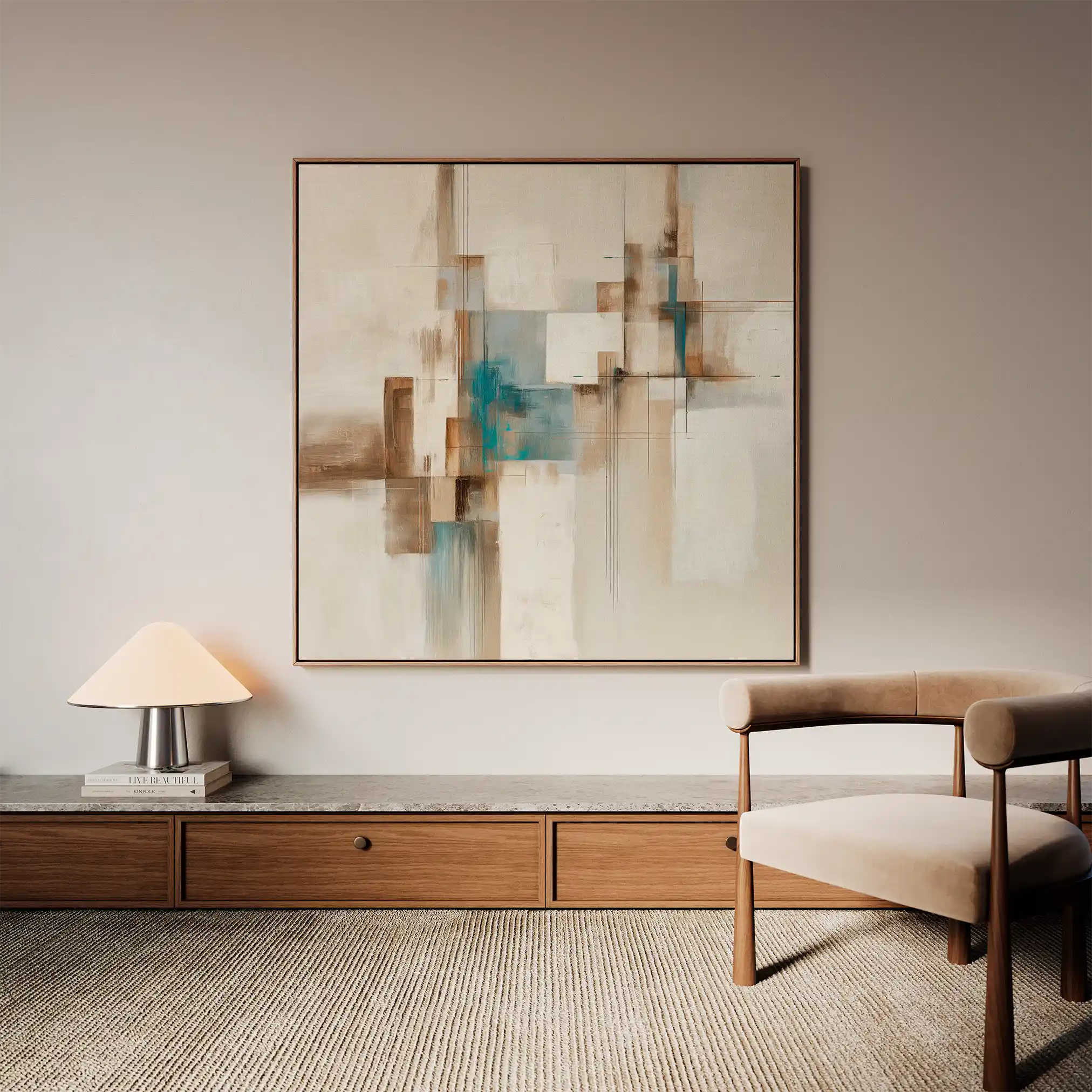 Abstract 903 Canvas Art 16" x 16" / 40 x 40 cm / Black