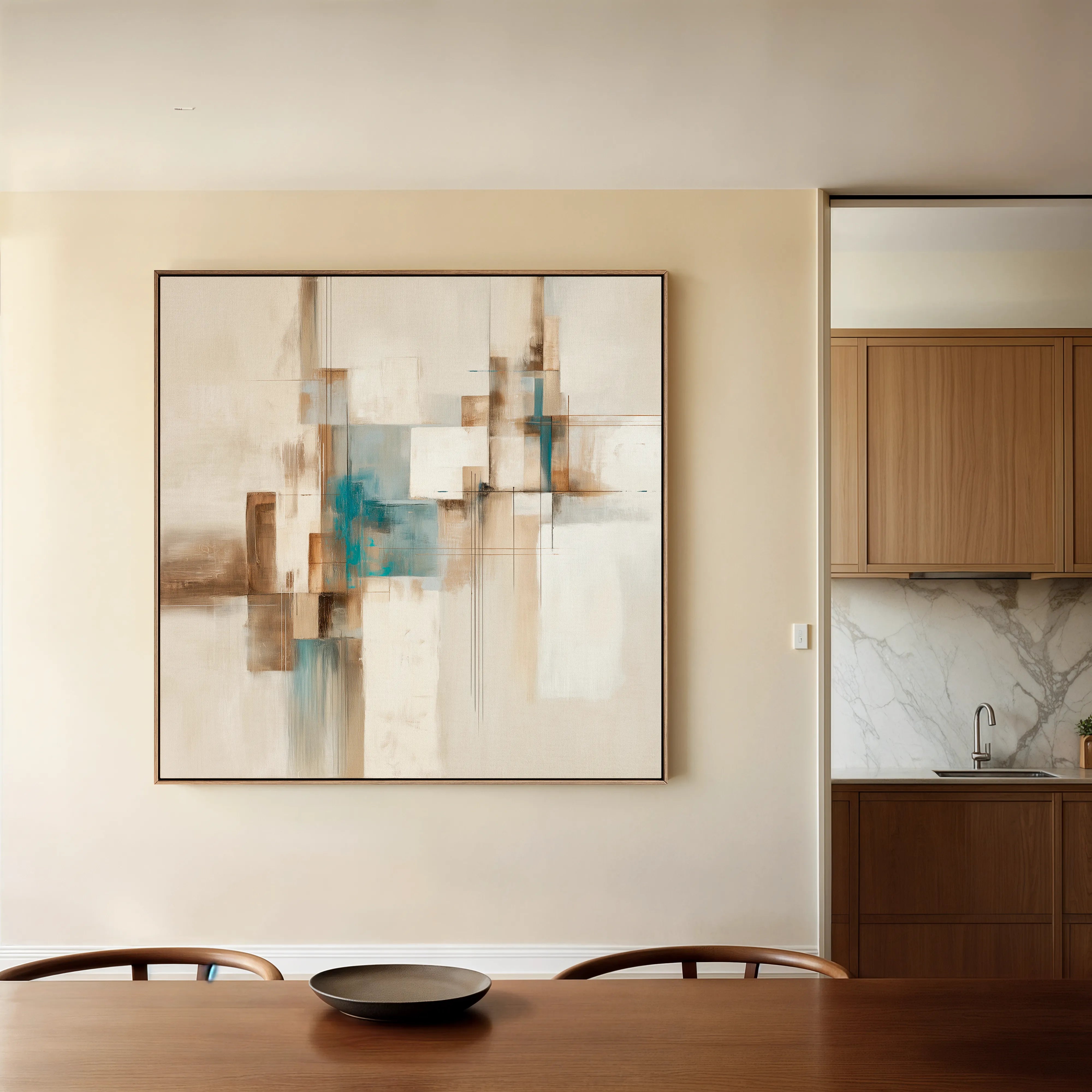 Abstract 903 Canvas Art 16" x 16" / 40 x 40 cm / Black