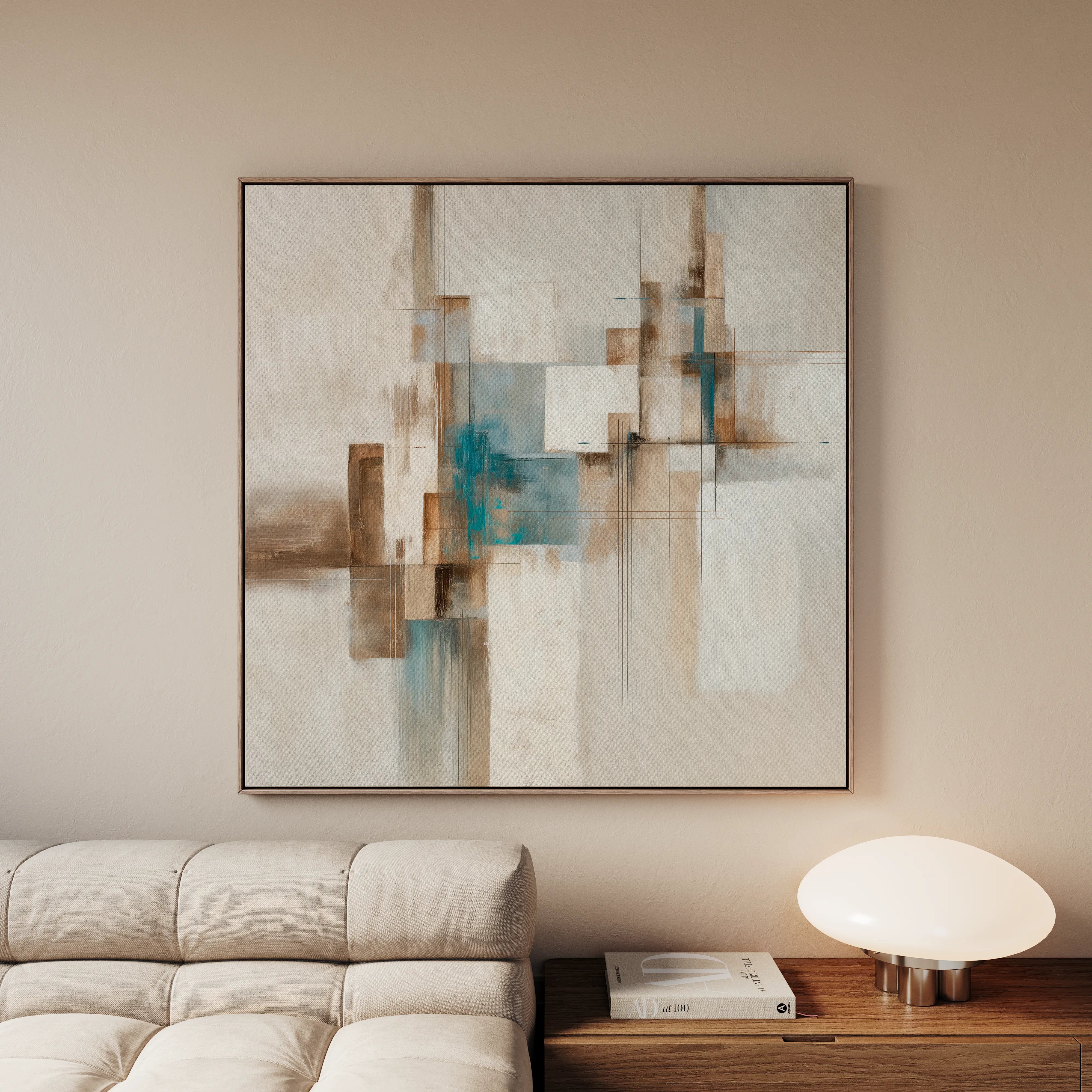 Abstract 903 Canvas Art 16" x 16" / 40 x 40 cm / Black