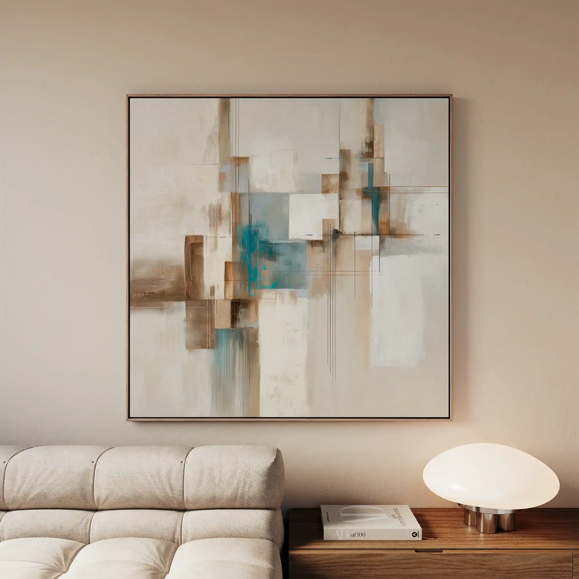 Abstract 903 Canvas Art 16" x 16" / 40 x 40 cm / Black