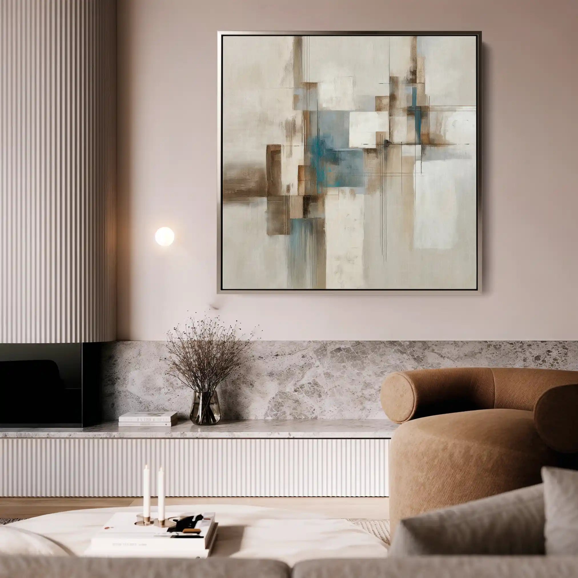 Abstract 903 Canvas Art 16" x 16" / 40 x 40 cm / Black