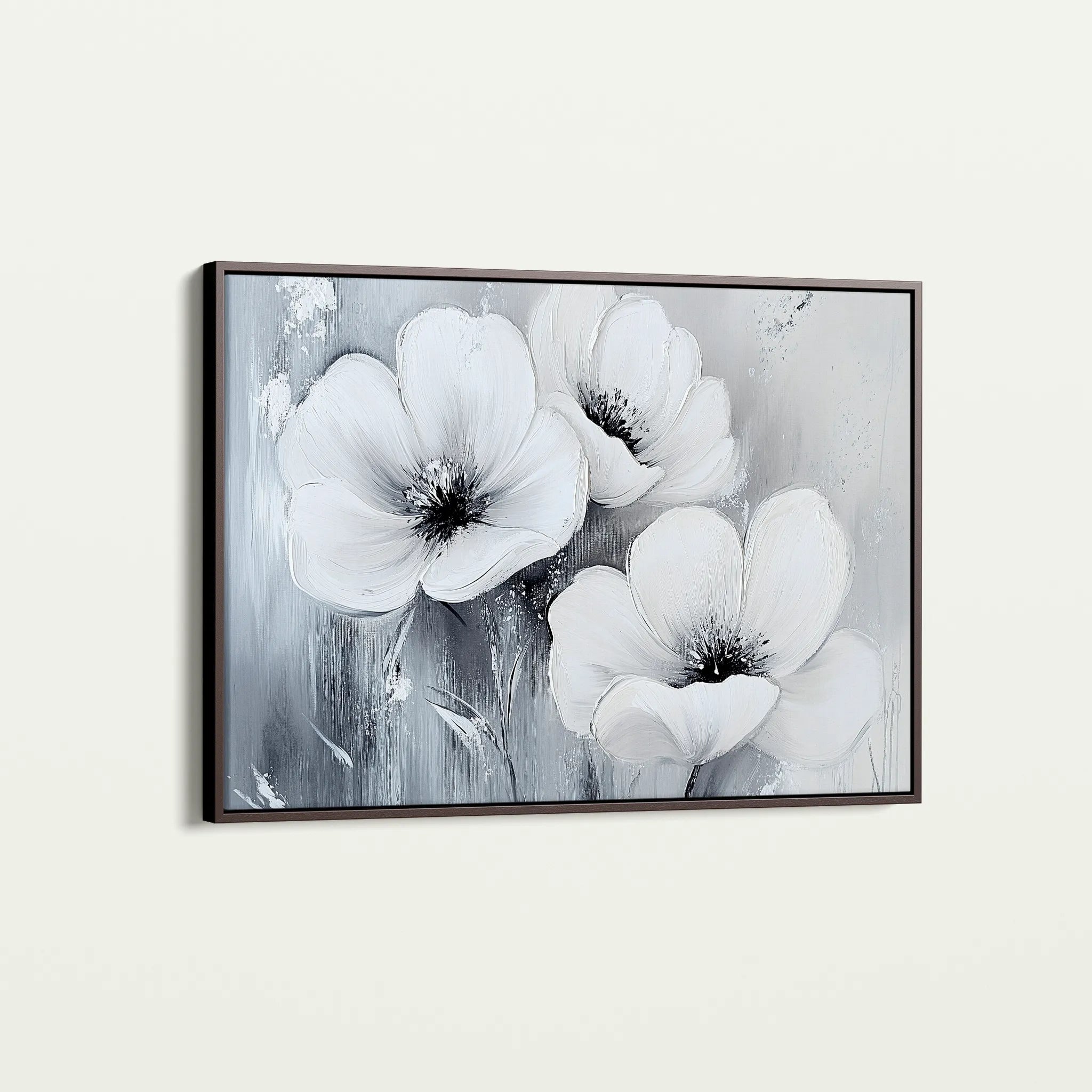 Floral 903 Canvas Art 18" x 24" / 45 x 60 cm / Black