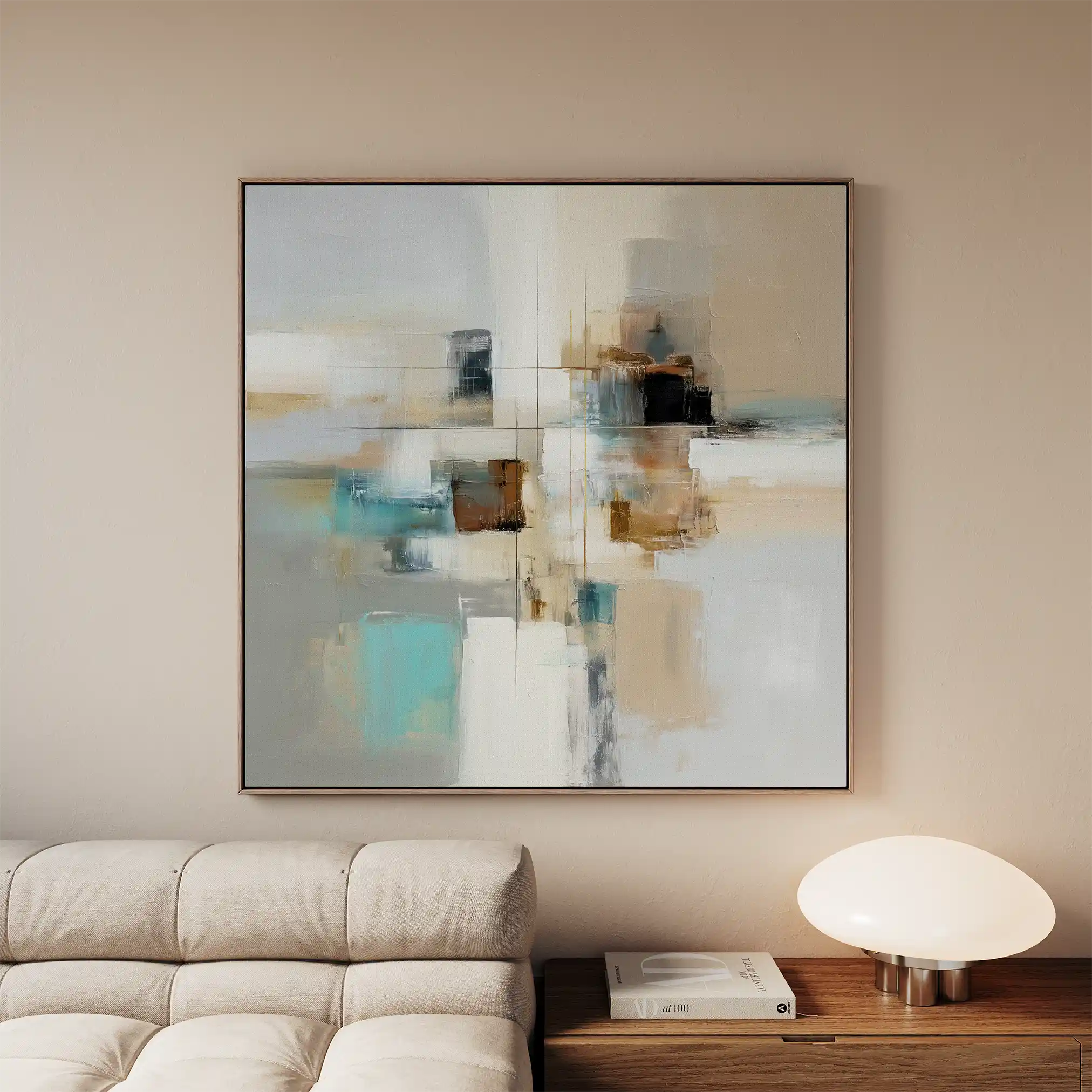 Abstract 904 Canvas Art 16" x 16" / 40 x 40 cm / Black