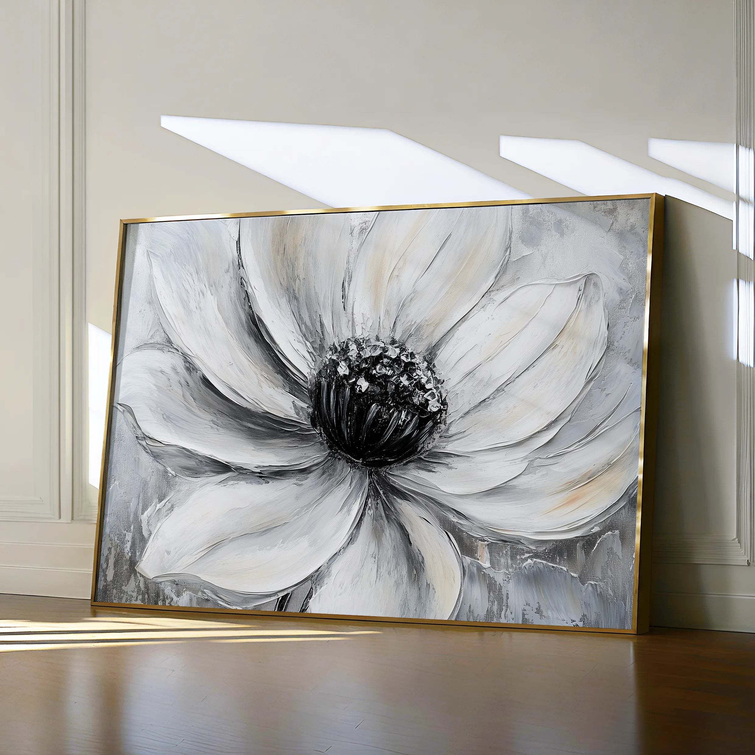 Floral 904 Canvas Art 18" x 24" / 45 x 60 cm / Black