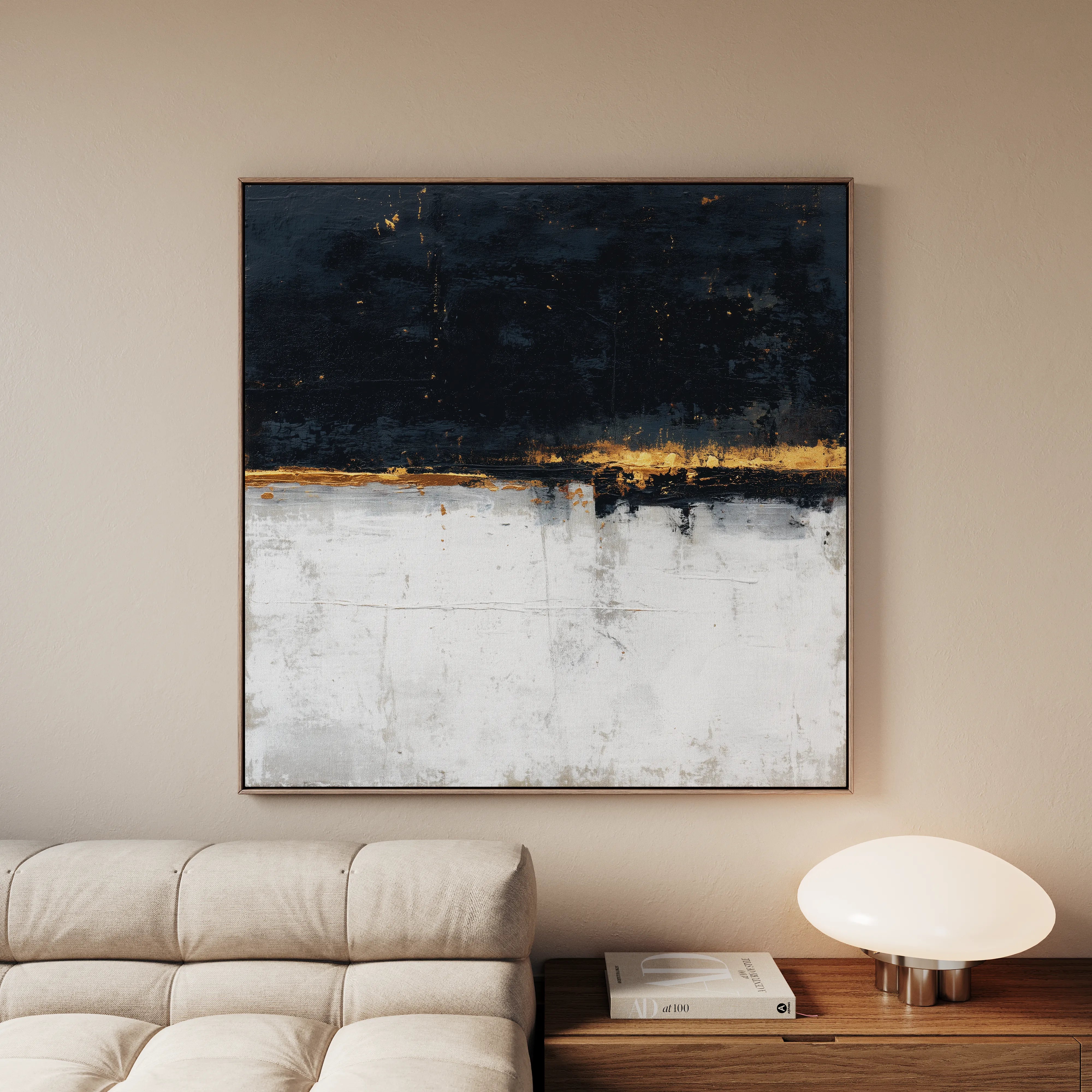 Abstract 905 Canvas Art 16" x 16" / 40 x 40 cm / Black
