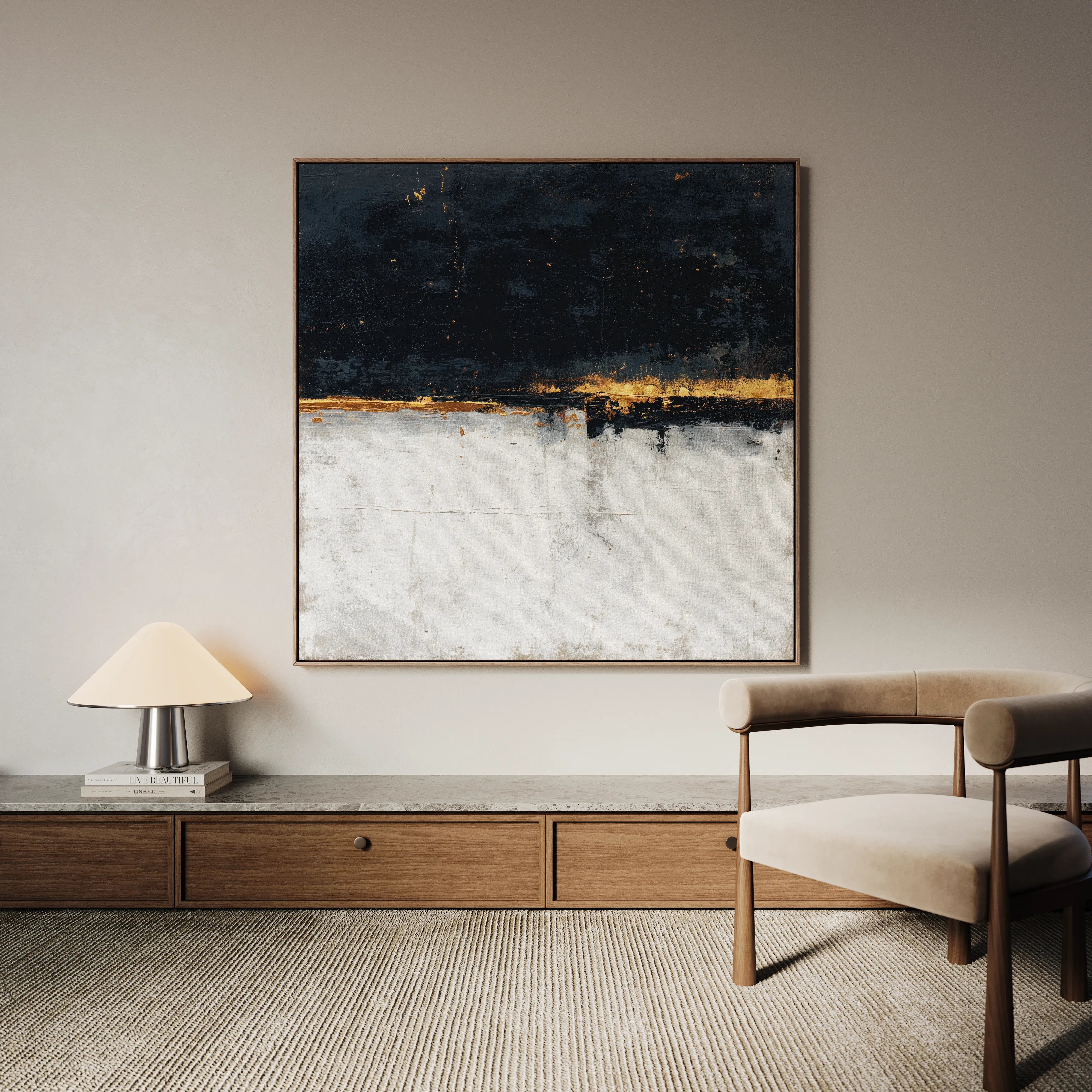 Abstract 905 Canvas Art 16" x 16" / 40 x 40 cm / Black