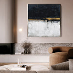Abstract 905 Canvas Art 16" x 16" / 40 x 40 cm / Black