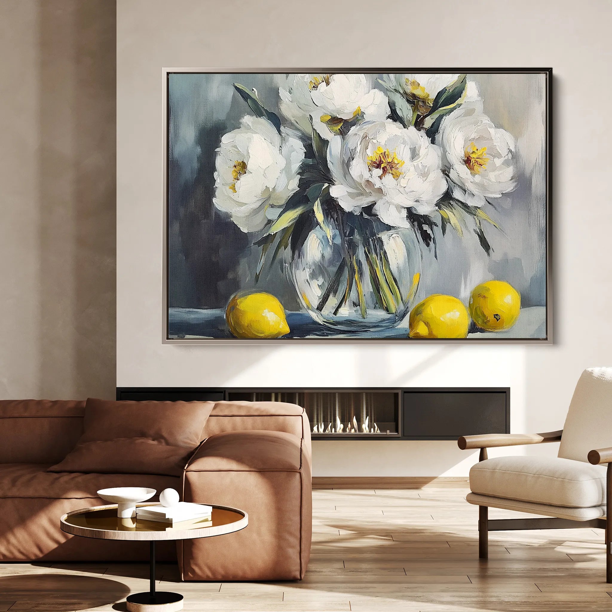 Floral 905 Canvas Art 18" x 24" / 45 x 60 cm / Black