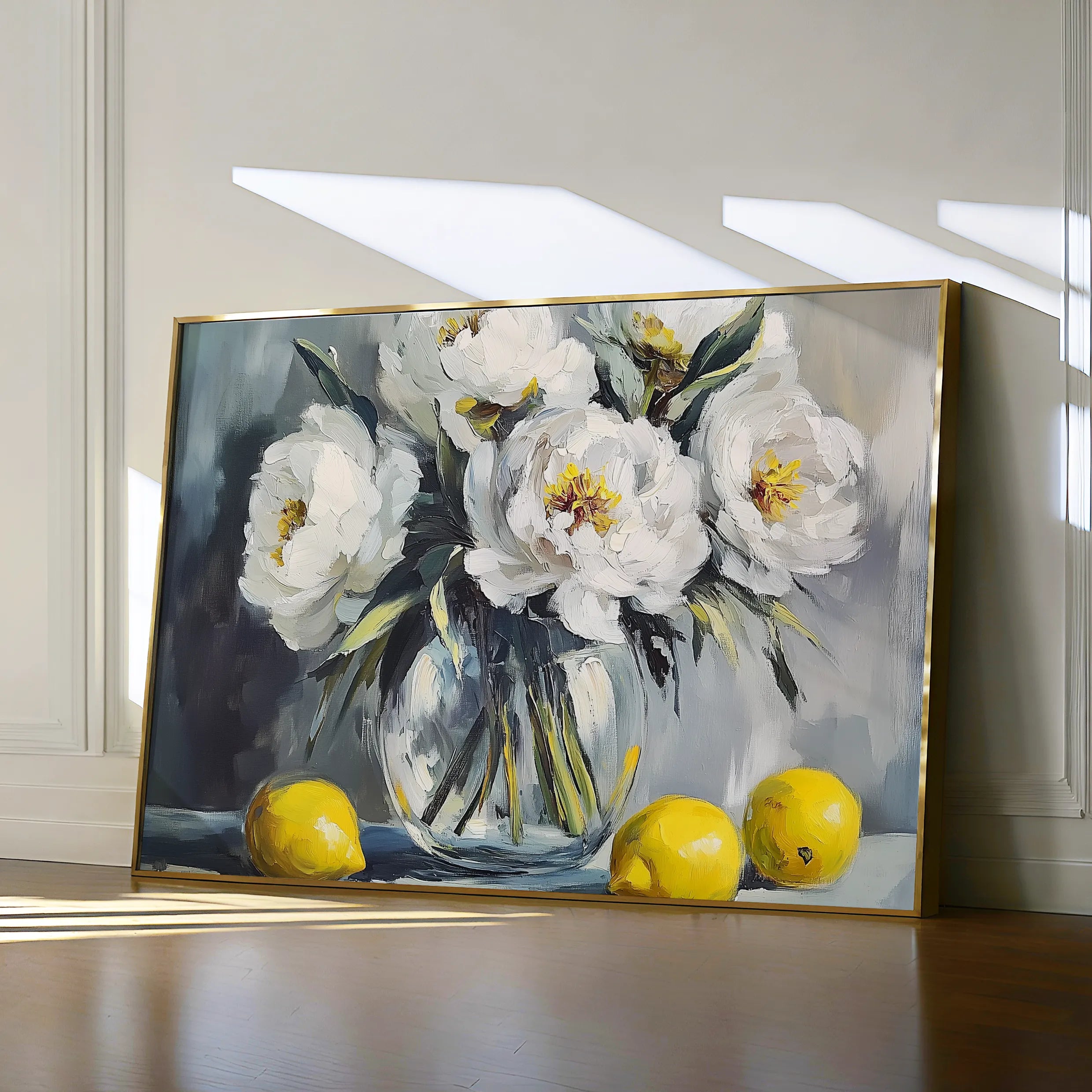 Floral 905 Canvas Art 18" x 24" / 45 x 60 cm / Black