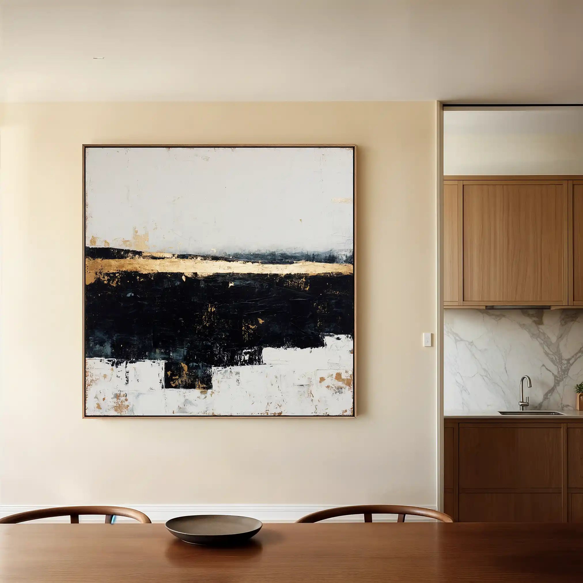 Abstract 906 Canvas Art 16" x 16" / 40 x 40 cm / Black