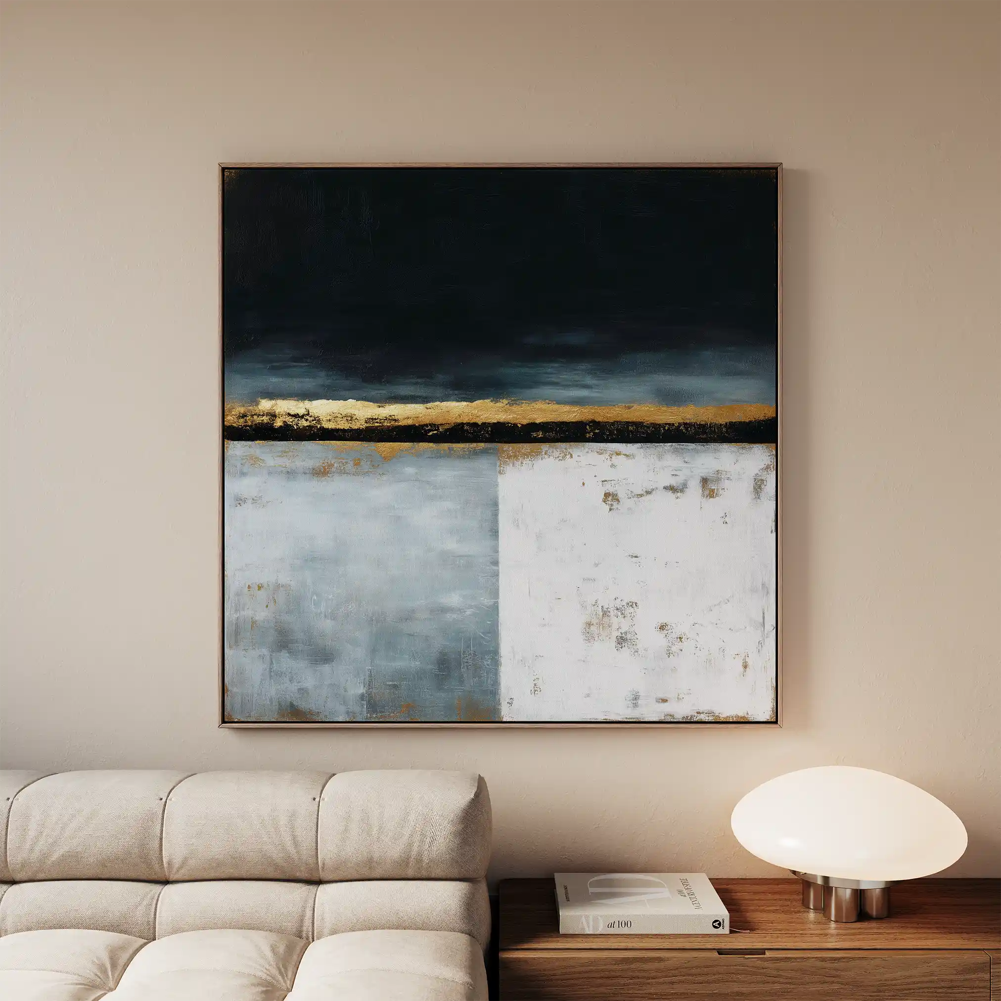 Abstract 907 Canvas Art 16" x 16" / 40 x 40 cm / Black