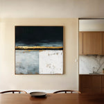 Abstract 907 Canvas Art 16" x 16" / 40 x 40 cm / Black