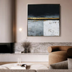Abstract 907 Canvas Art 16" x 16" / 40 x 40 cm / Black