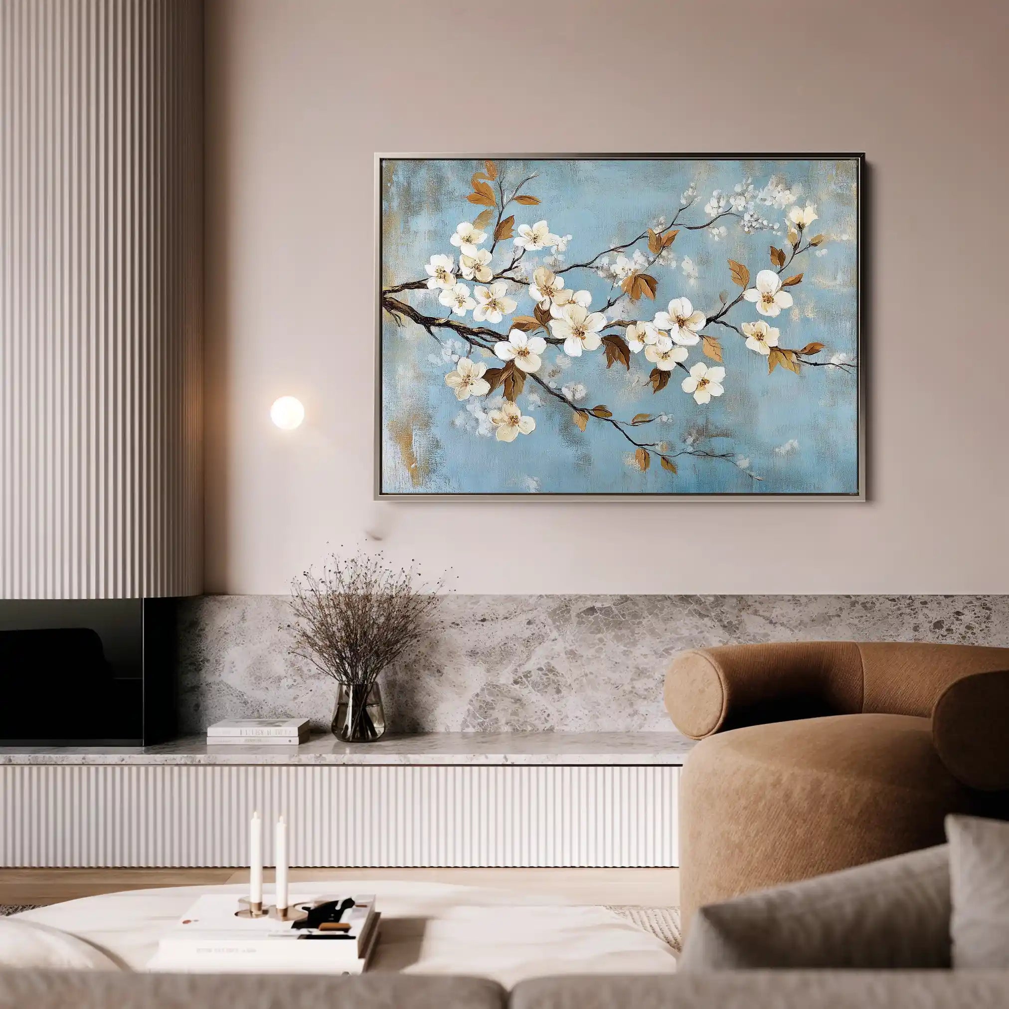 Floral 908 Canvas Art 60 x 40 cm / Black