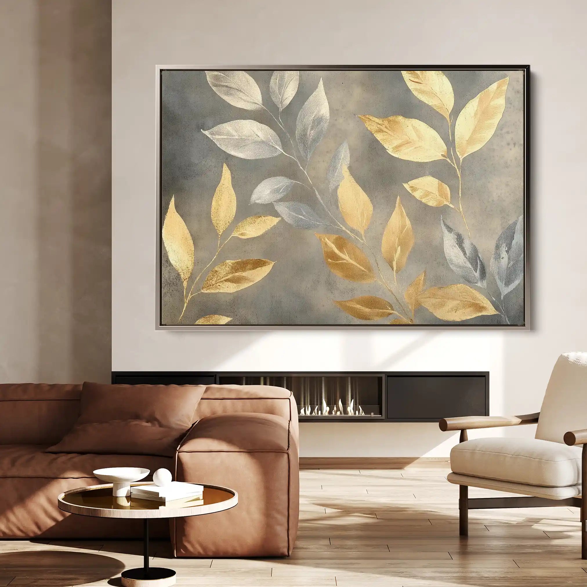 Floral 909 Canvas Art 60 x 40 cm / Black
