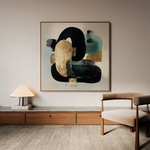 Abstract 910 Canvas Art 16" x 16" / 40 x 40 cm / Black