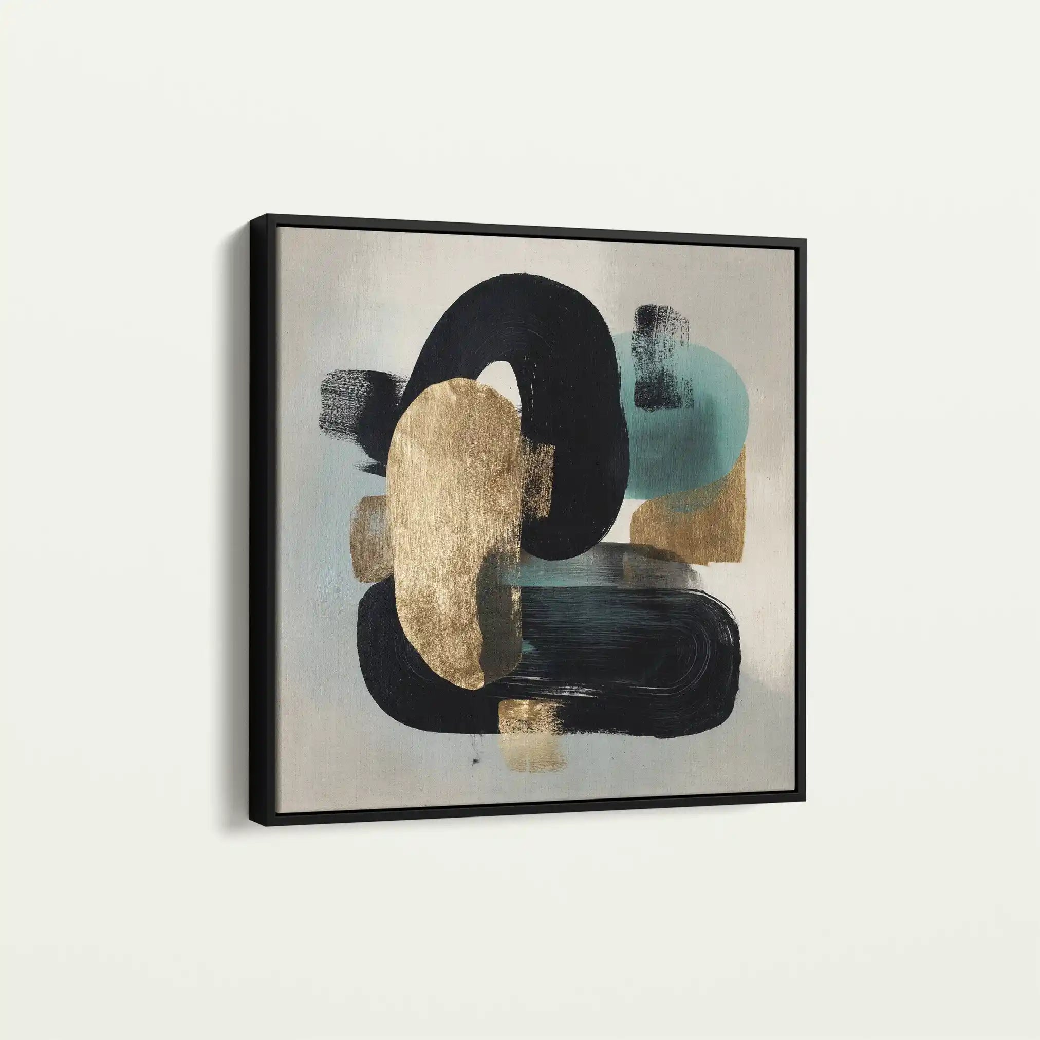 Abstract 910 Canvas Art 16" x 16" / 40 x 40 cm / Black