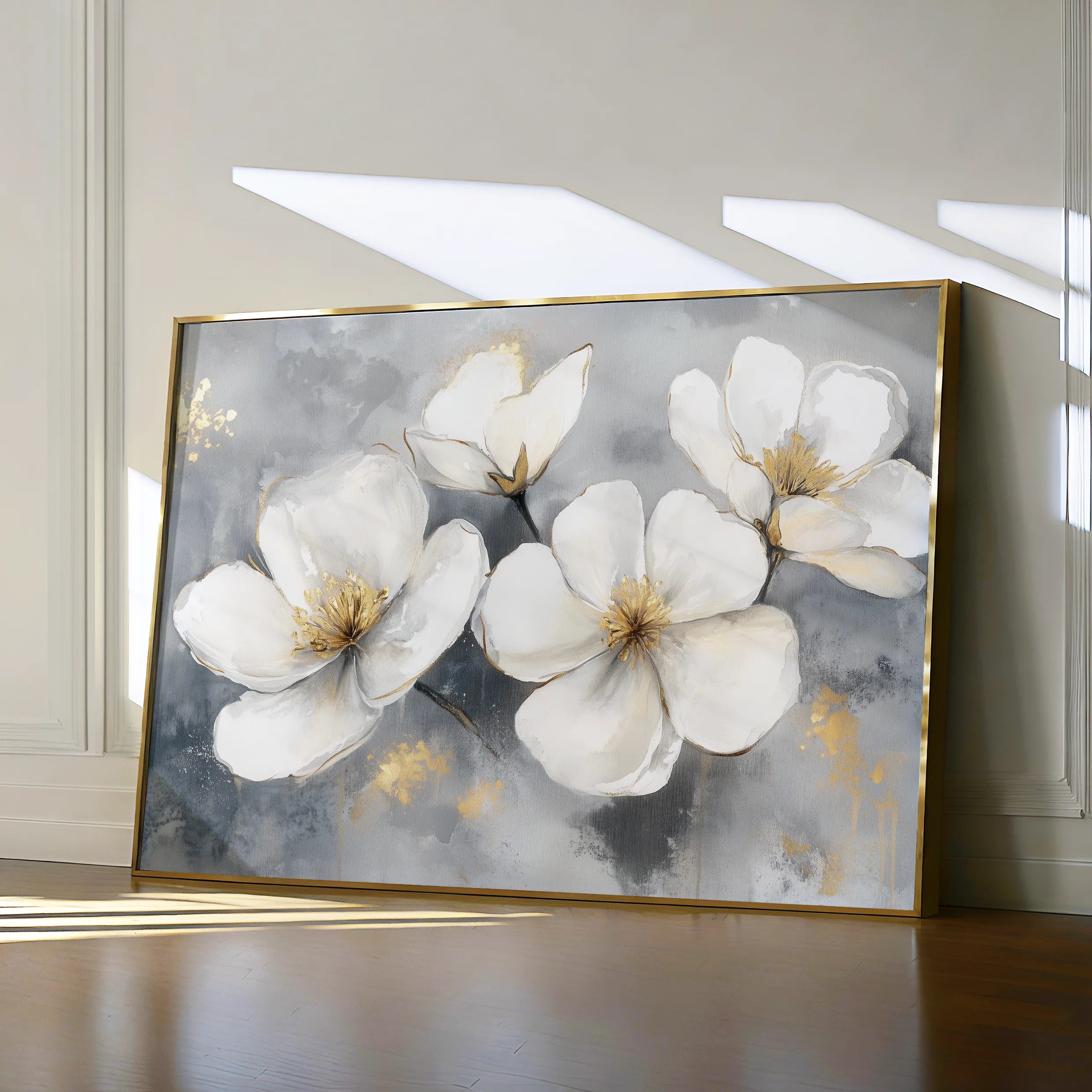 Floral 910 Canvas Art 18" x 24" / 45 x 60 cm / Black