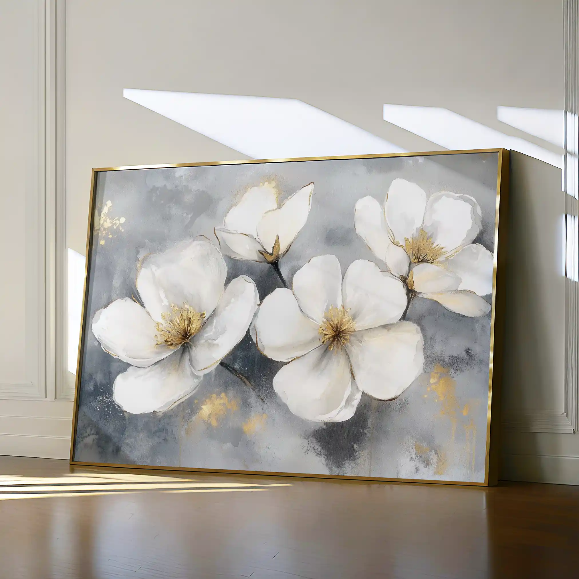 Floral 910 Canvas Art 60 x 40 cm / Black