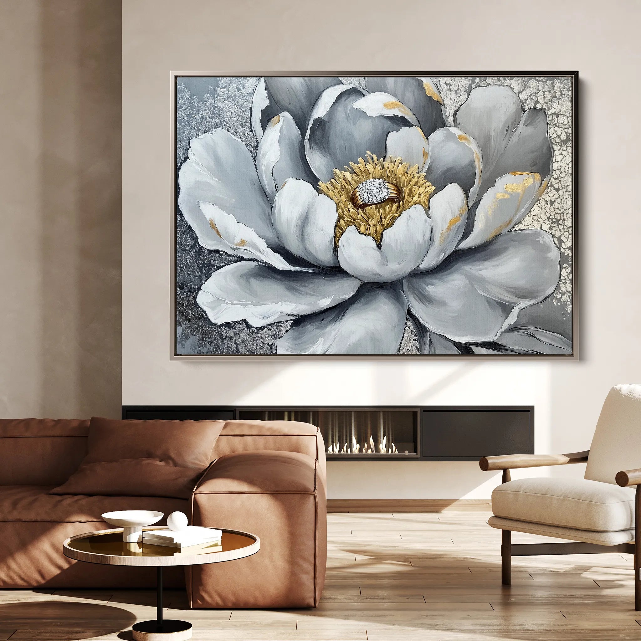 Floral 911 Canvas Art 18" x 24" / 45 x 60 cm / Black