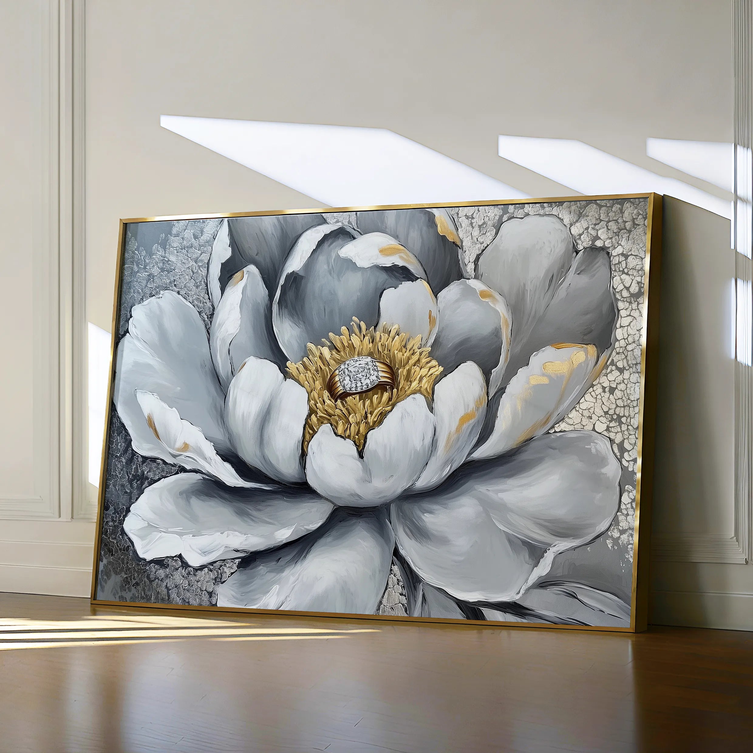 Floral 911 Canvas Art 18" x 24" / 45 x 60 cm / Black