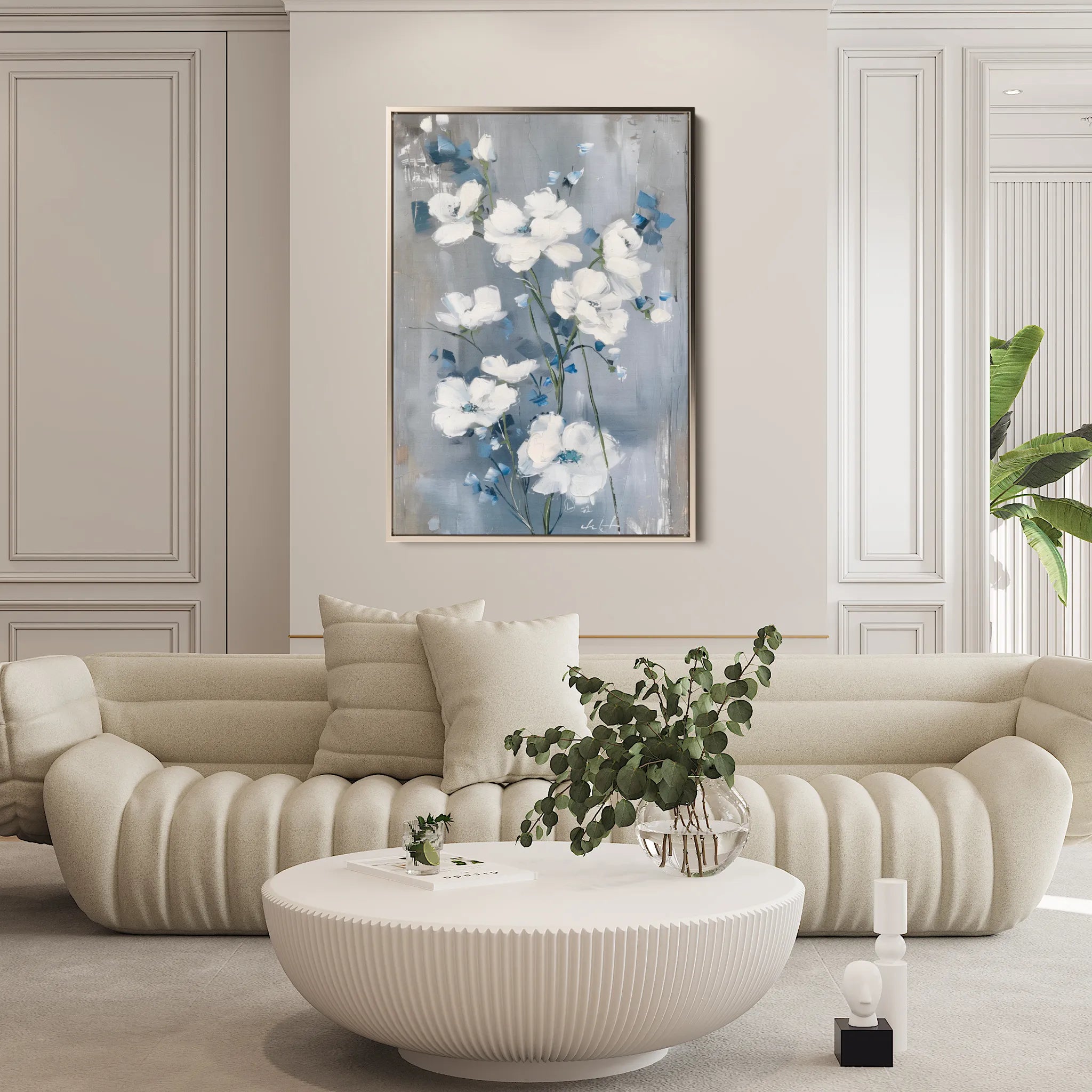 Floral 912 Canvas Art 18" x 24" / 45 x 60 cm / Black