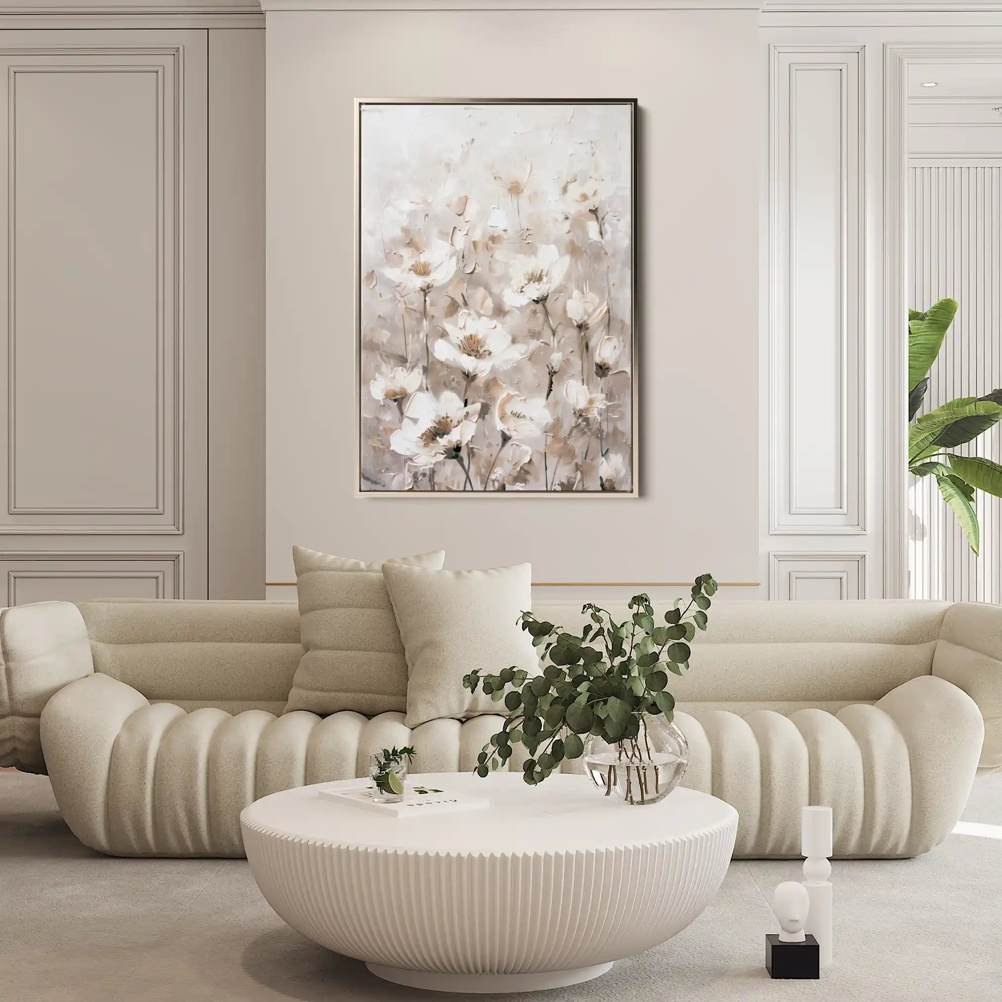 Floral 913 Canvas Art 60 x 40 cm / Black