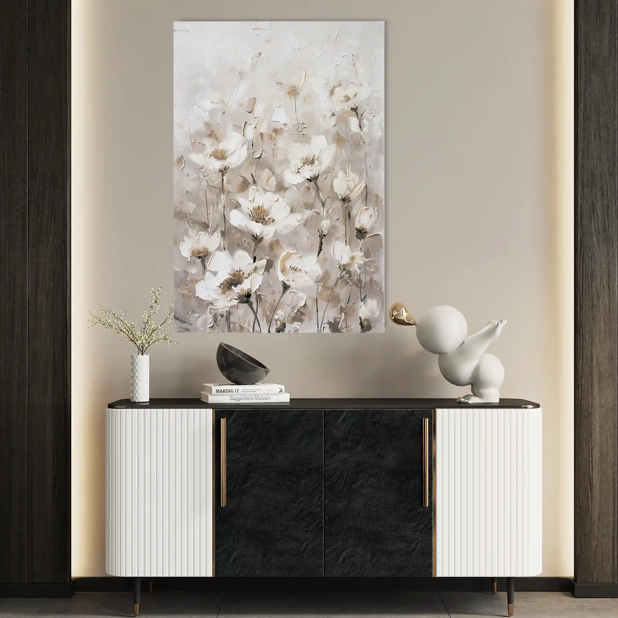 Floral 913 Canvas Art 60 x 40 cm / Black