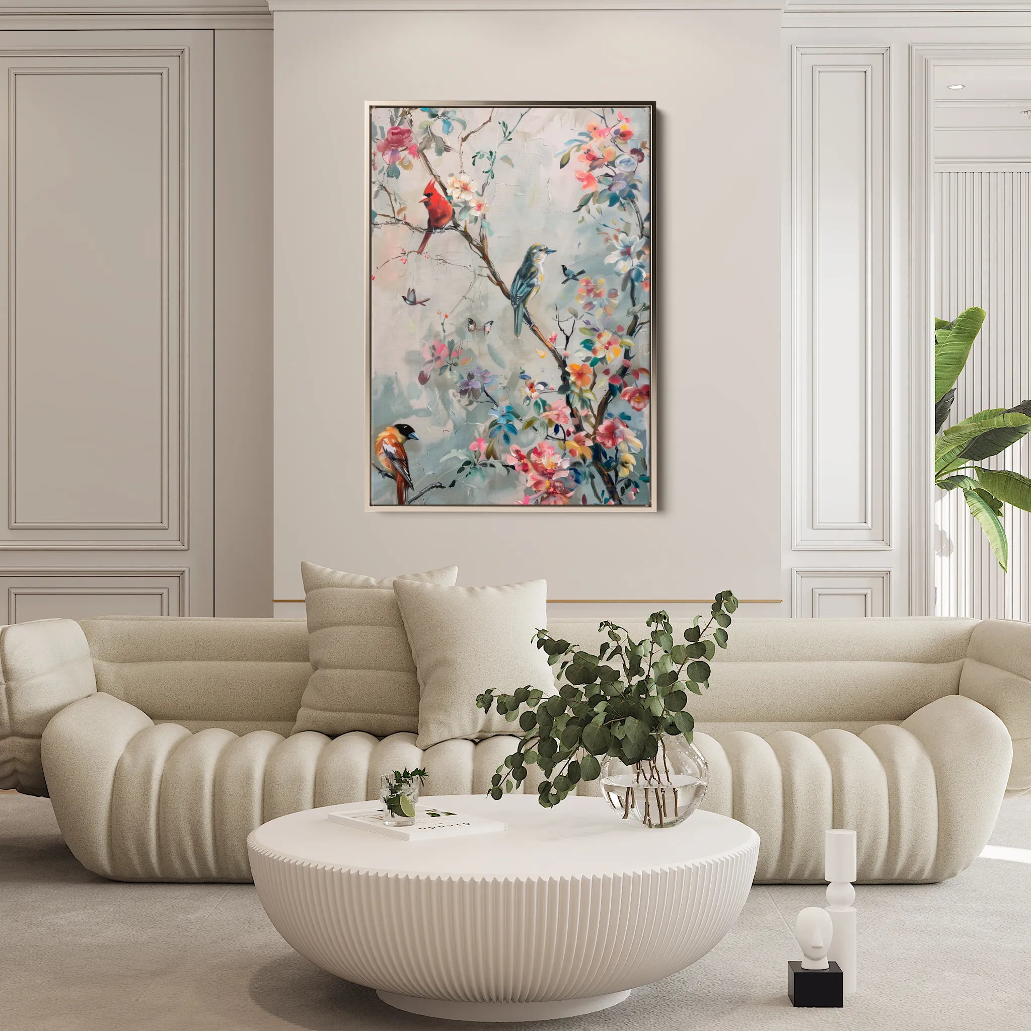 Floral 914 Canvas Art 18" x 24" / 45 x 60 cm / Black