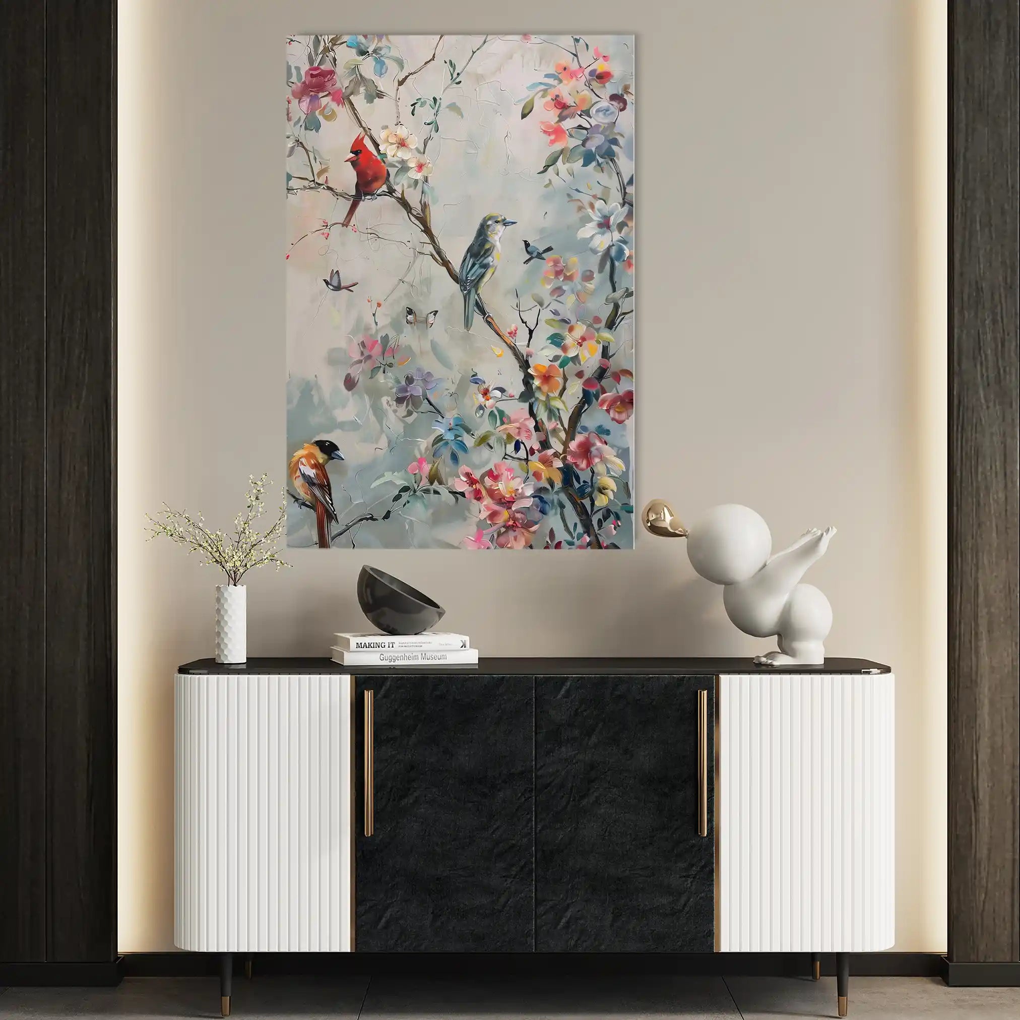 Floral 914 Canvas Art 60 x 40 cm / Black