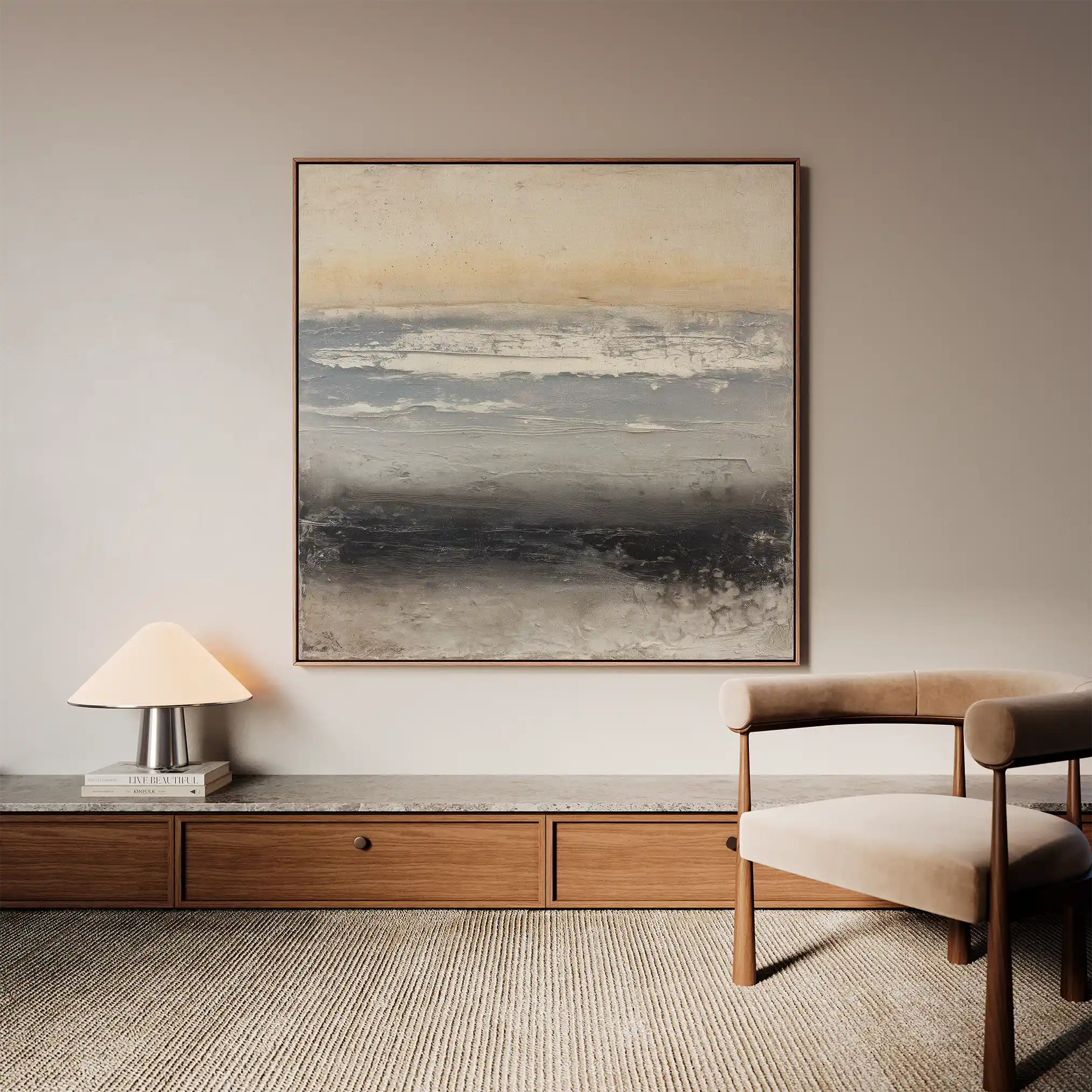 Abstract 915 Canvas Art 16" x 16" / 40 x 40 cm / Black