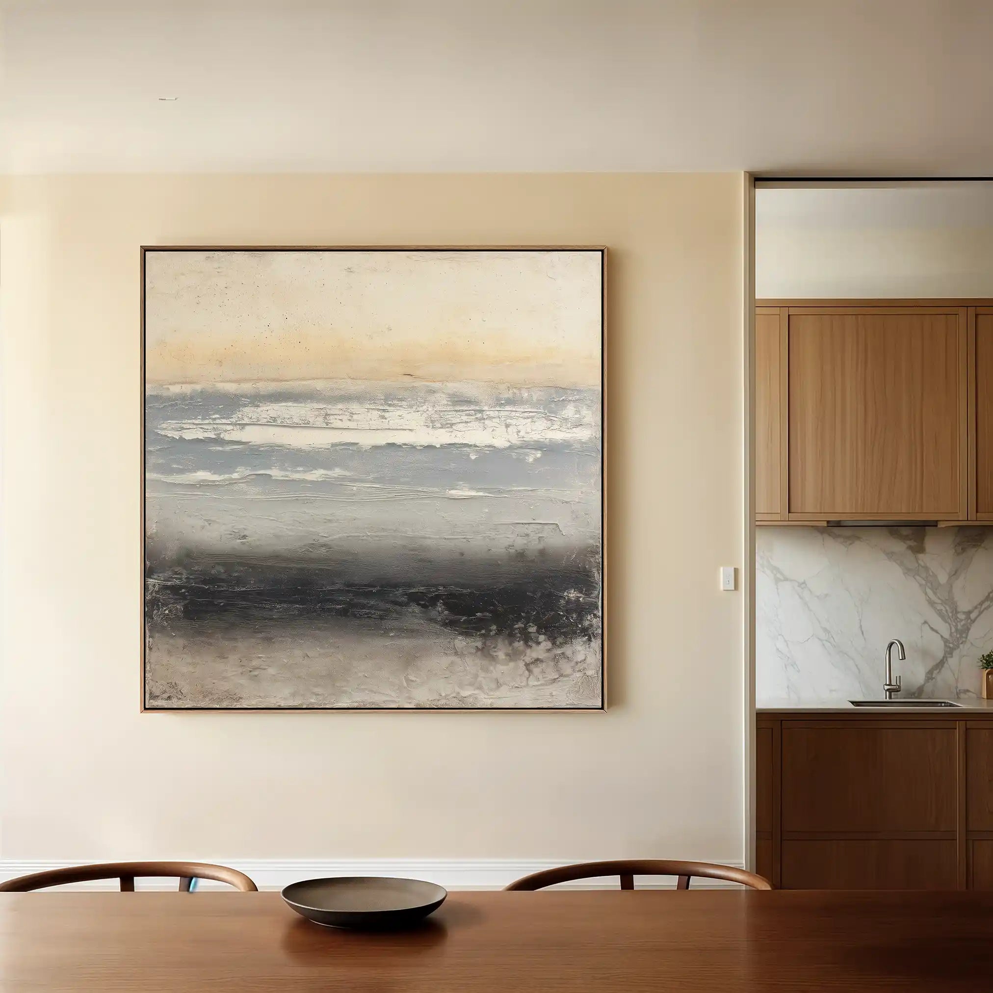 Abstract 915 Canvas Art 16" x 16" / 40 x 40 cm / Black