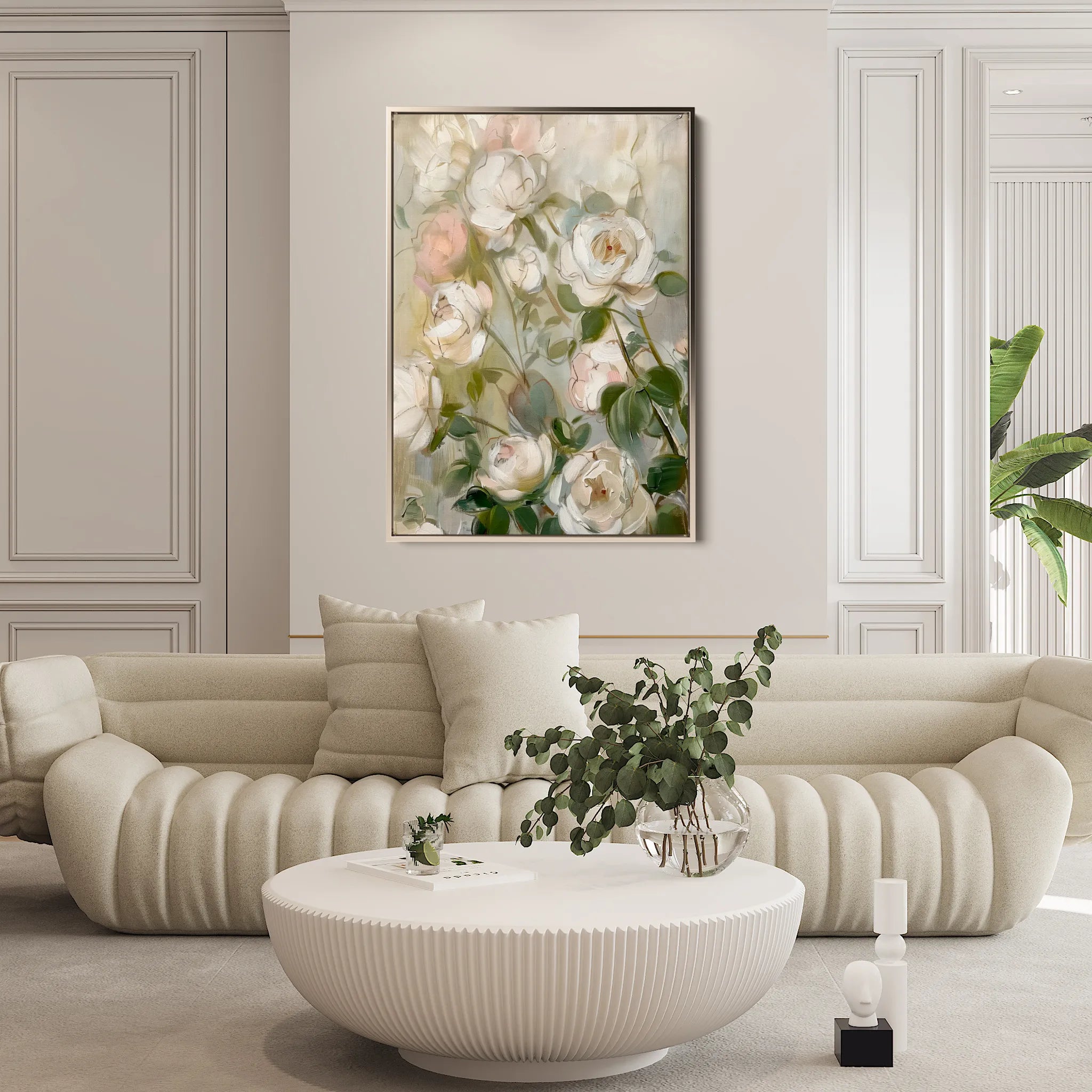 Floral 915 Canvas Art 18" x 24" / 45 x 60 cm / Black