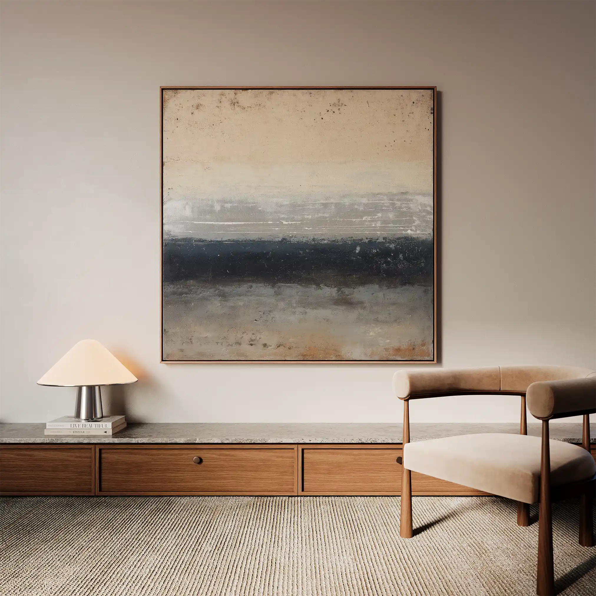 Abstract 916 Canvas Art 16" x 16" / 40 x 40 cm / Black